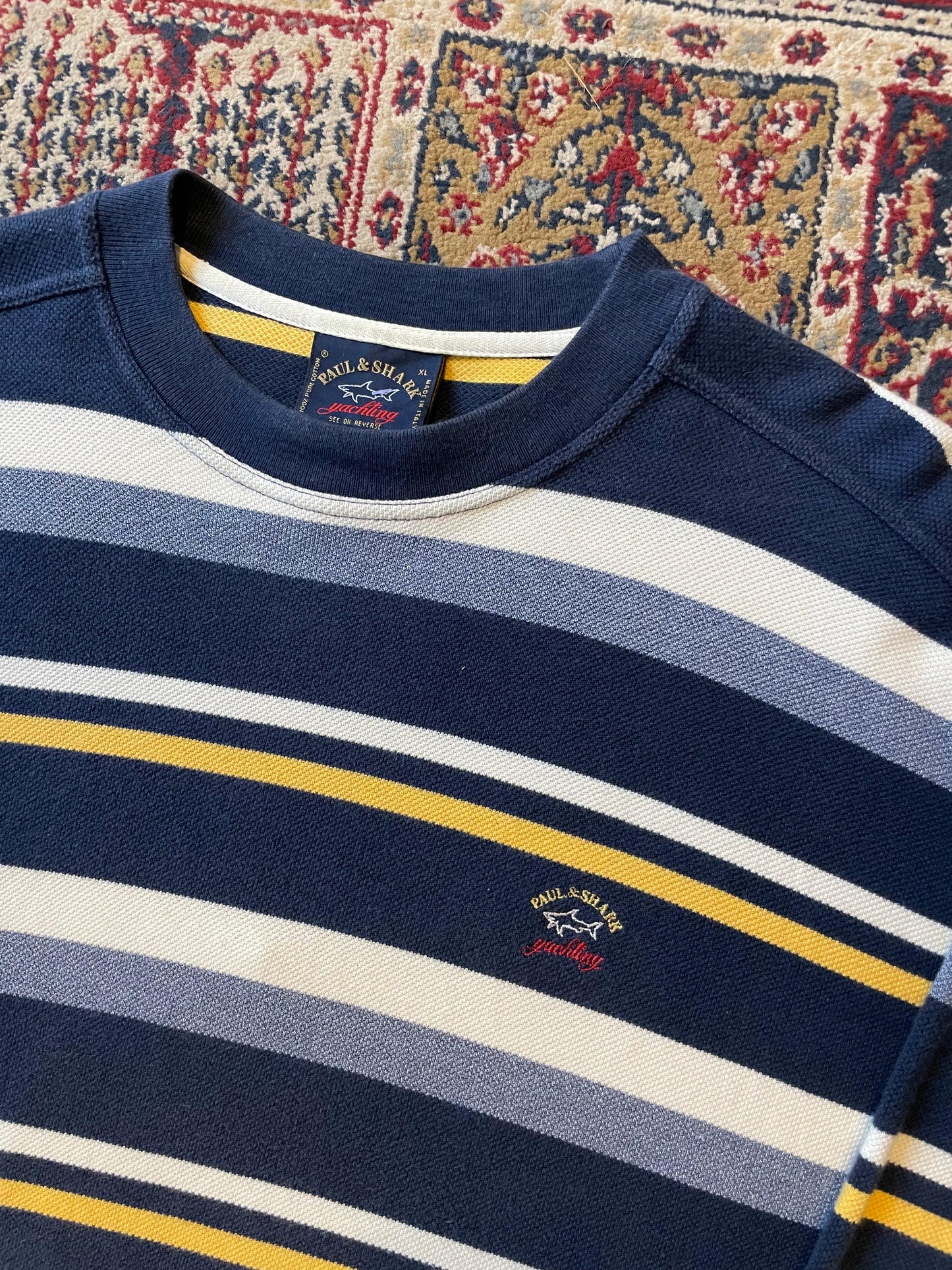 90s Paul & Shark Stripe sweatshirt (XL)