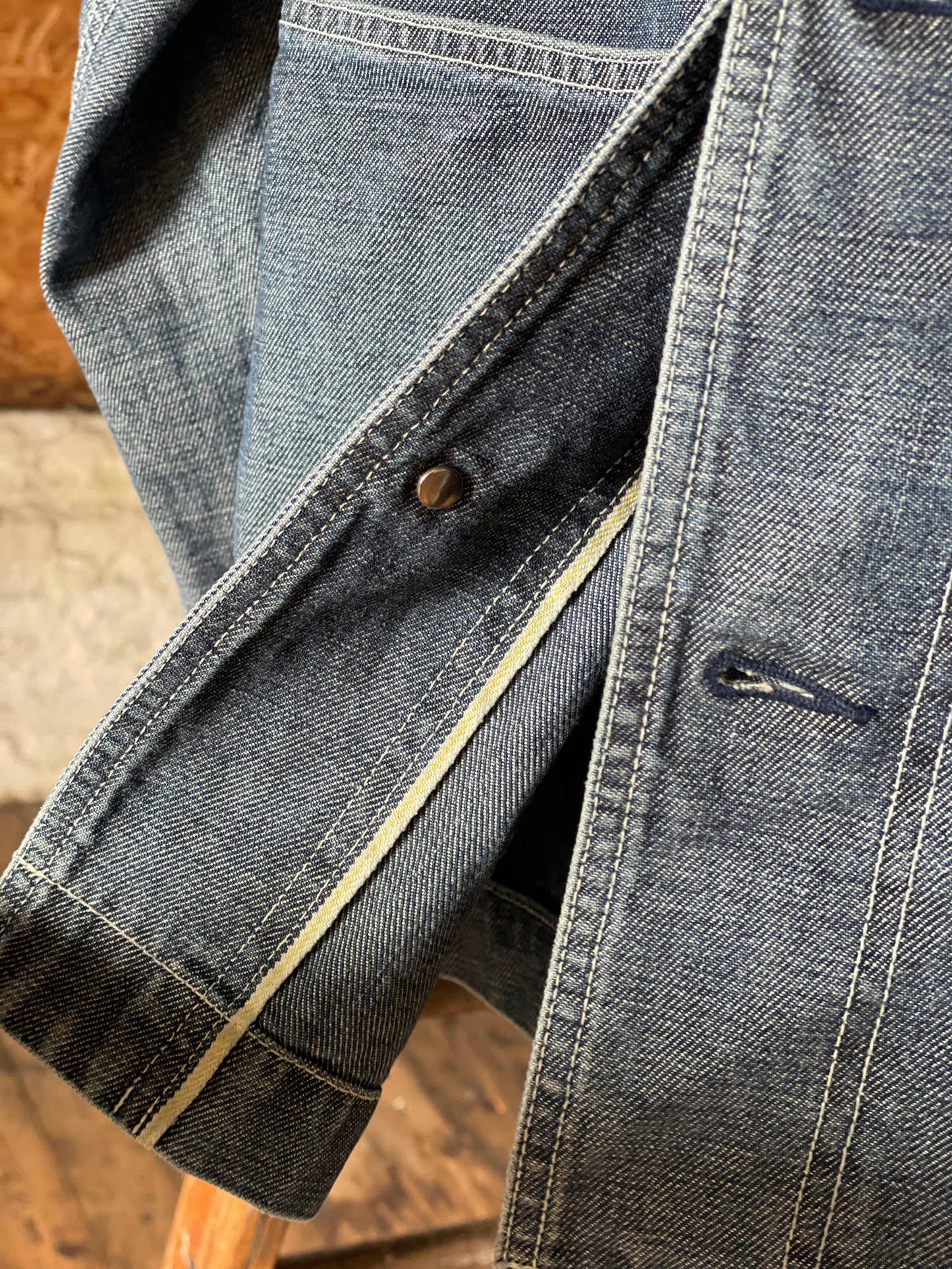 R. Newbold yellow line selvedge railroad jacket (L)