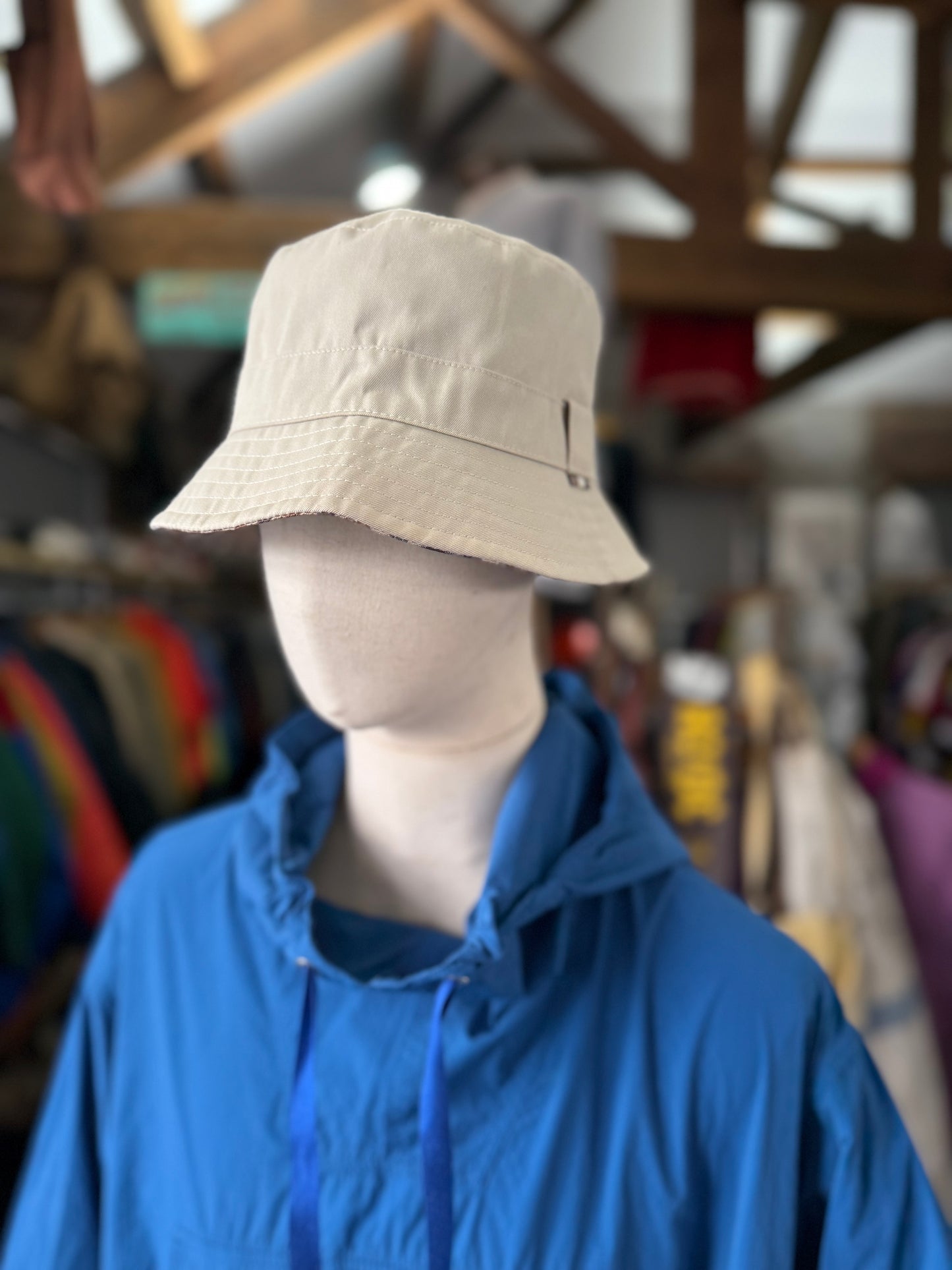 Aquascutum London house check reversible bucket hat