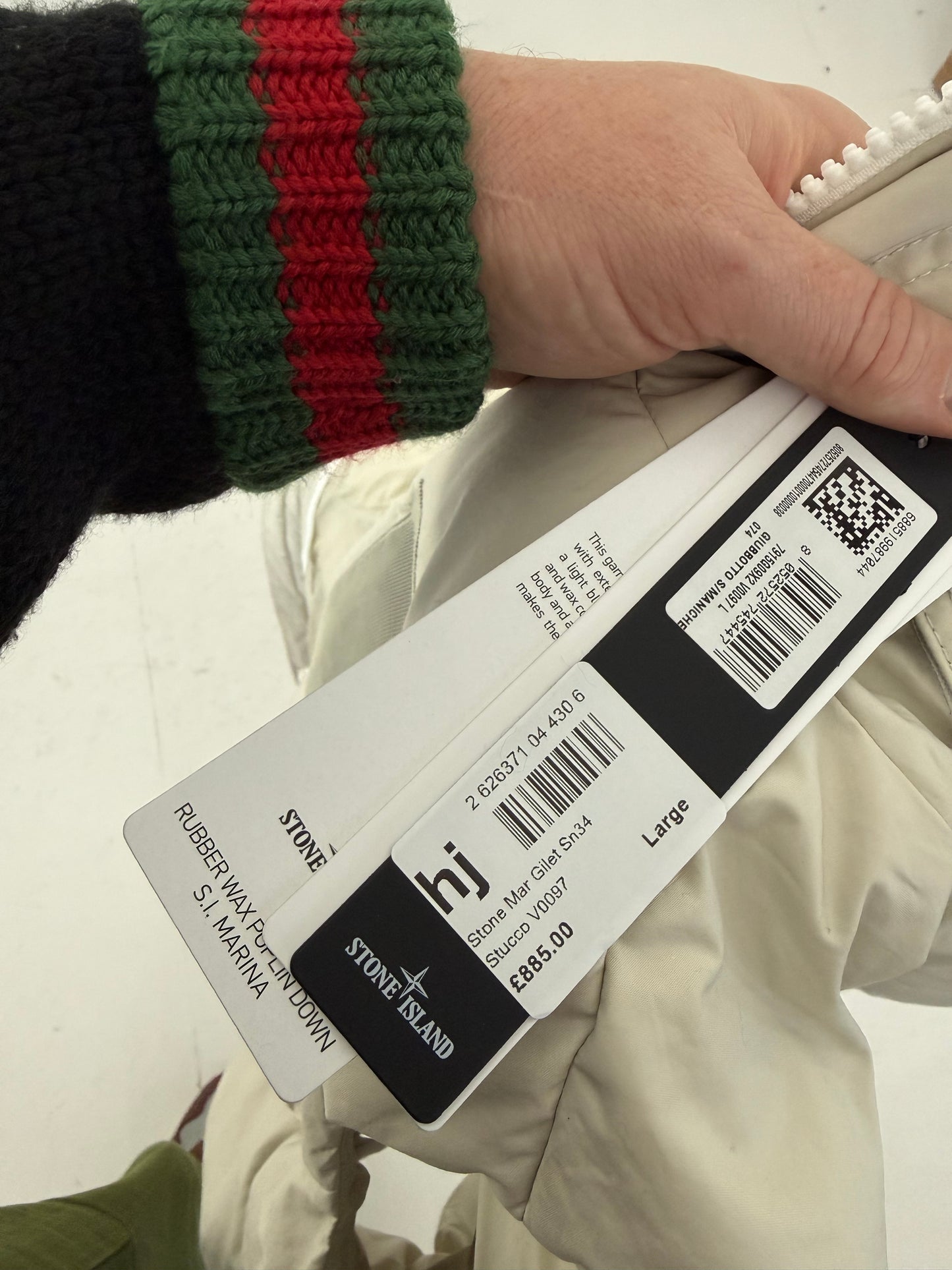 2023 Stone Island Marina Rubber Wax Popplin Down vest - Large