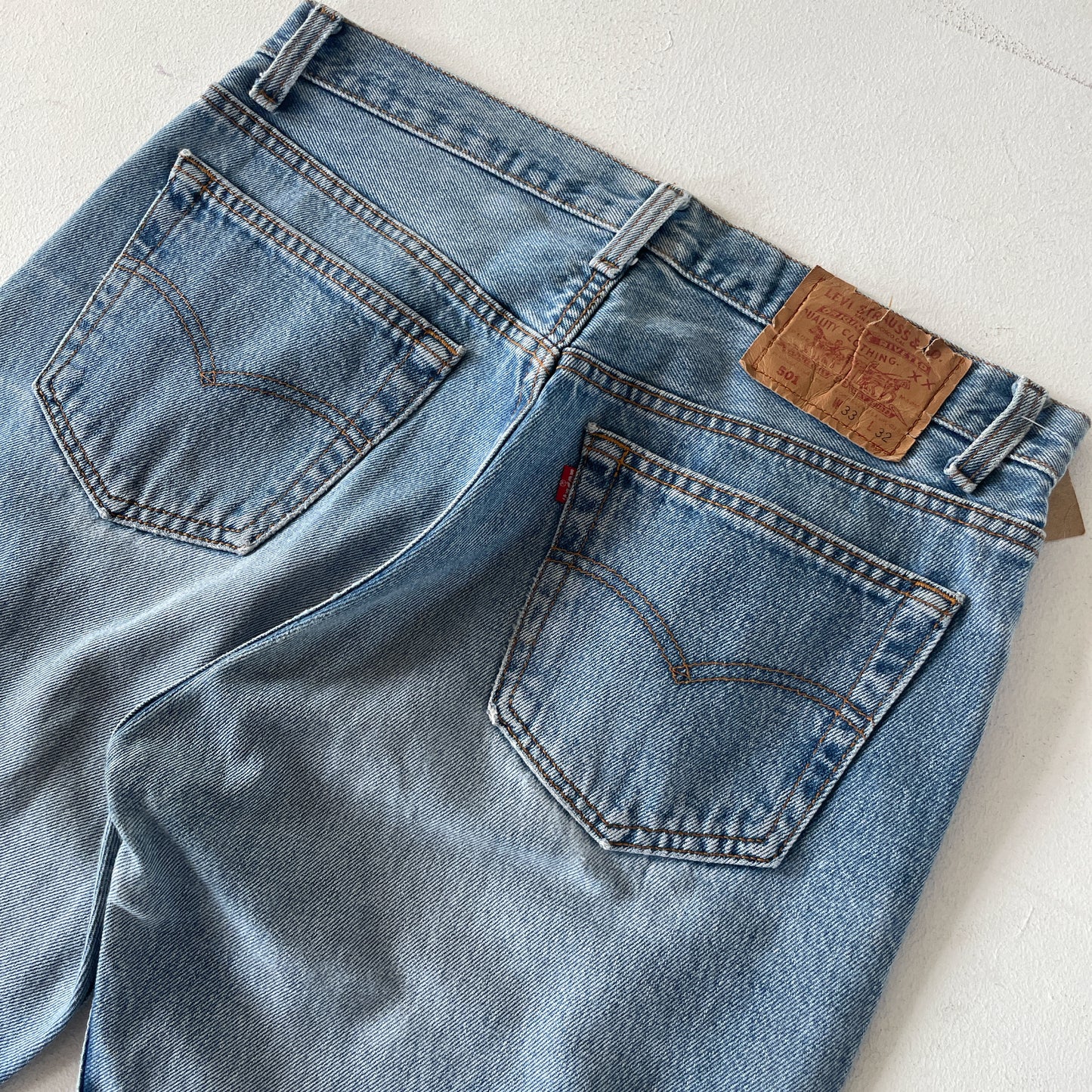 Vintage 1991 Levi’s 501 stonewashed blue jeans 33 x 32