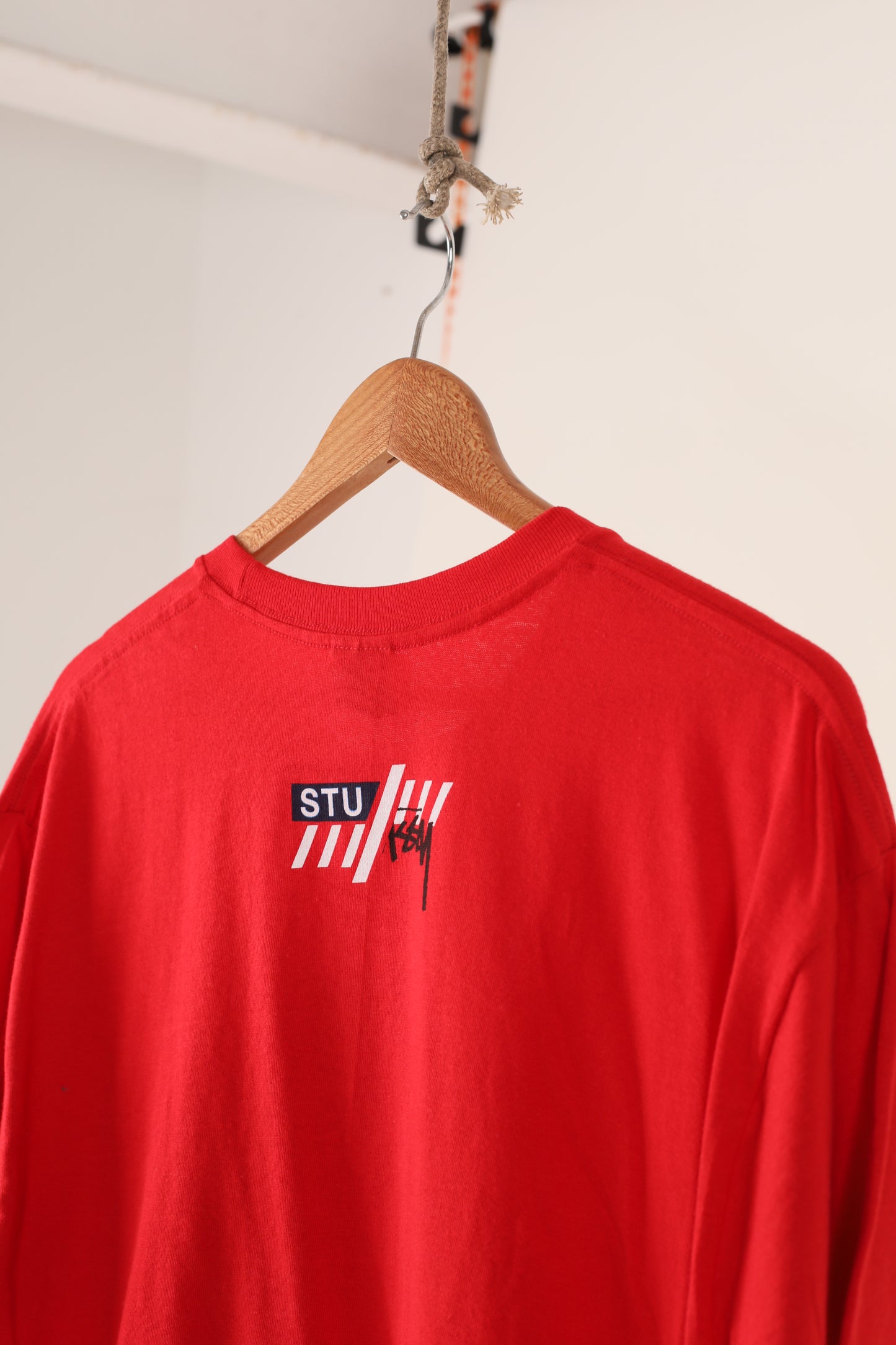 Deadstock Stussy 8 ball S Link logo tee - Red (L)