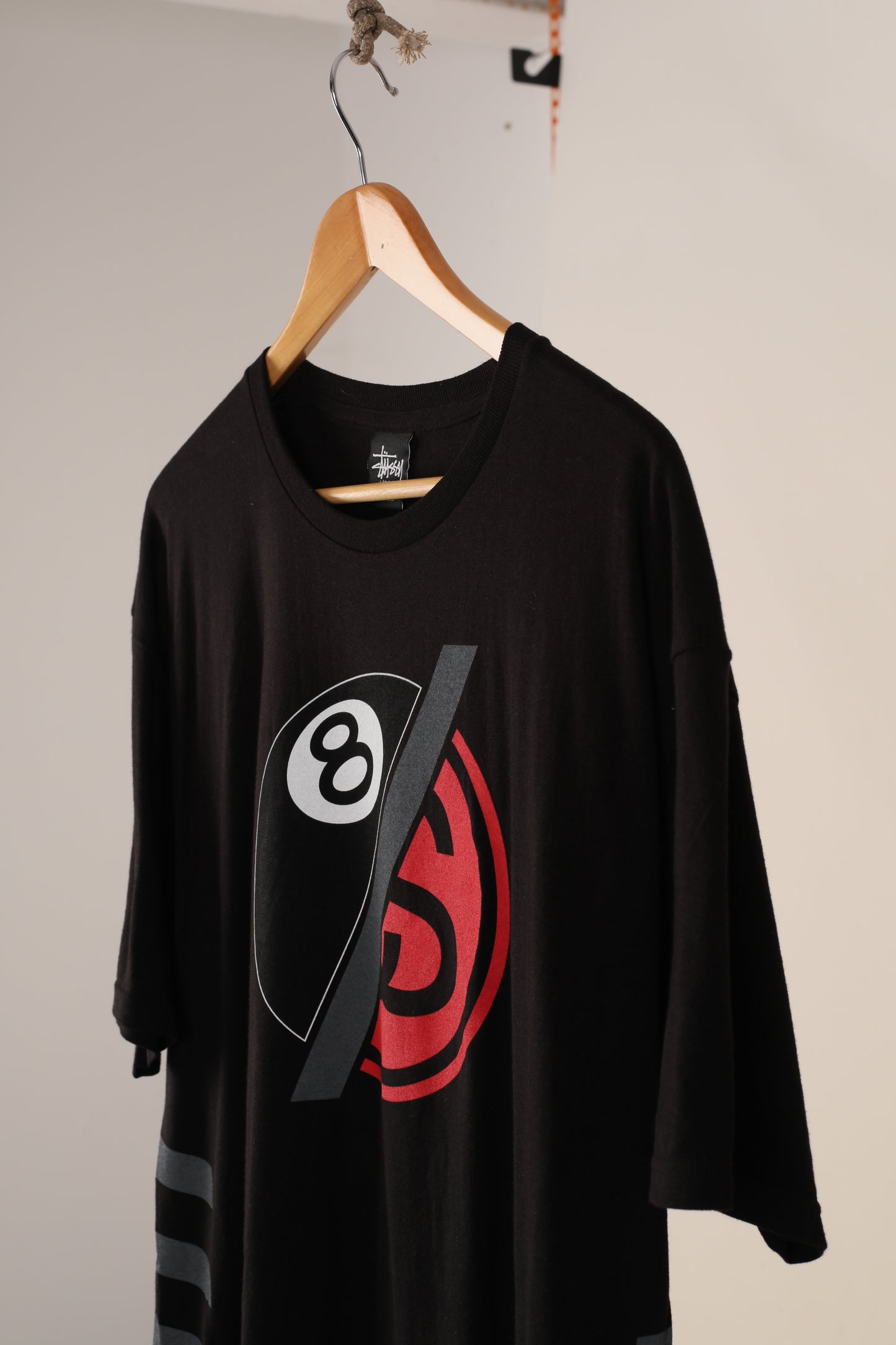 Deadstock Stussy 8 Ball S Link logo tee - Black - (M,L)