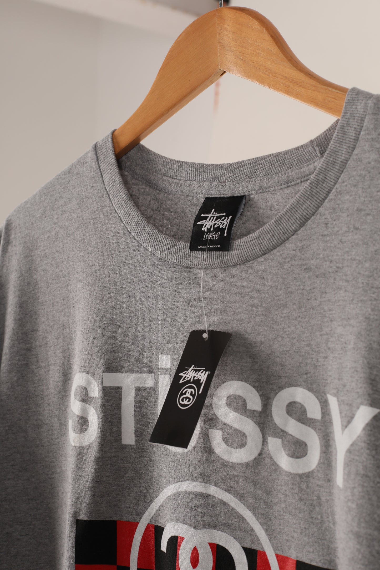 Deadstock Stussy No 4 Check tee (M,L,XL)