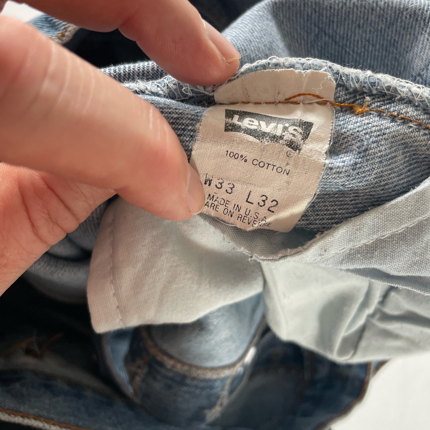 Vintage 1991 Levi’s 501 stonewashed blue jeans 33 x 32