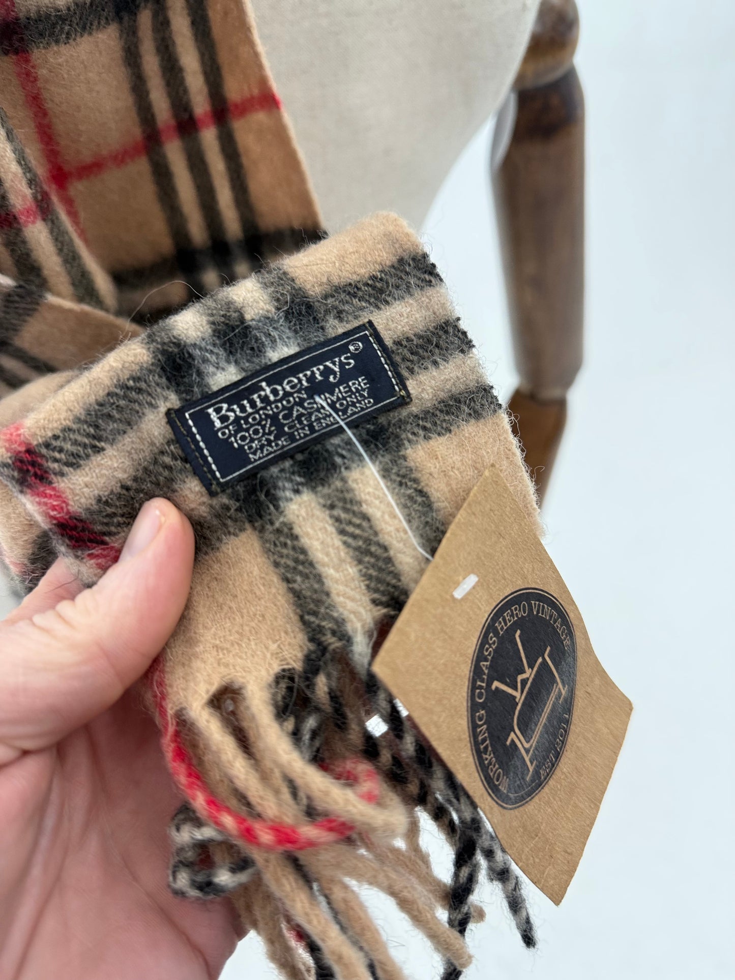 80s Burberrys of London cashmere nova check scarf