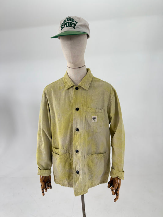 SS19 Stüssy overdyed seersucker chore jacket - Large