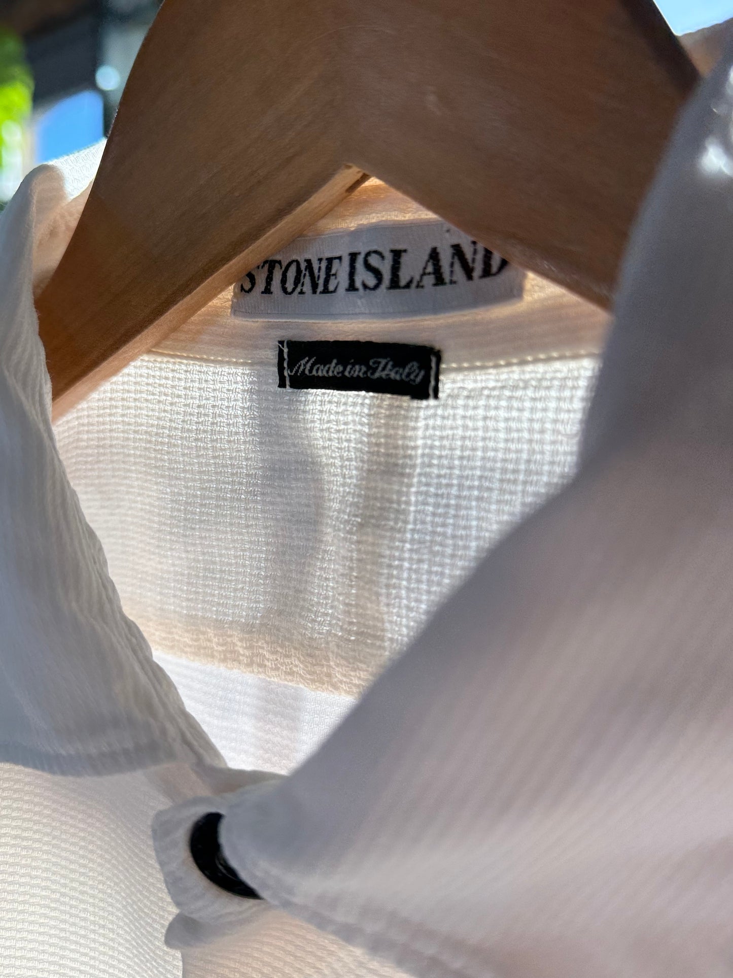1996 Stone Island Marina waffle cotton shirt (Large)