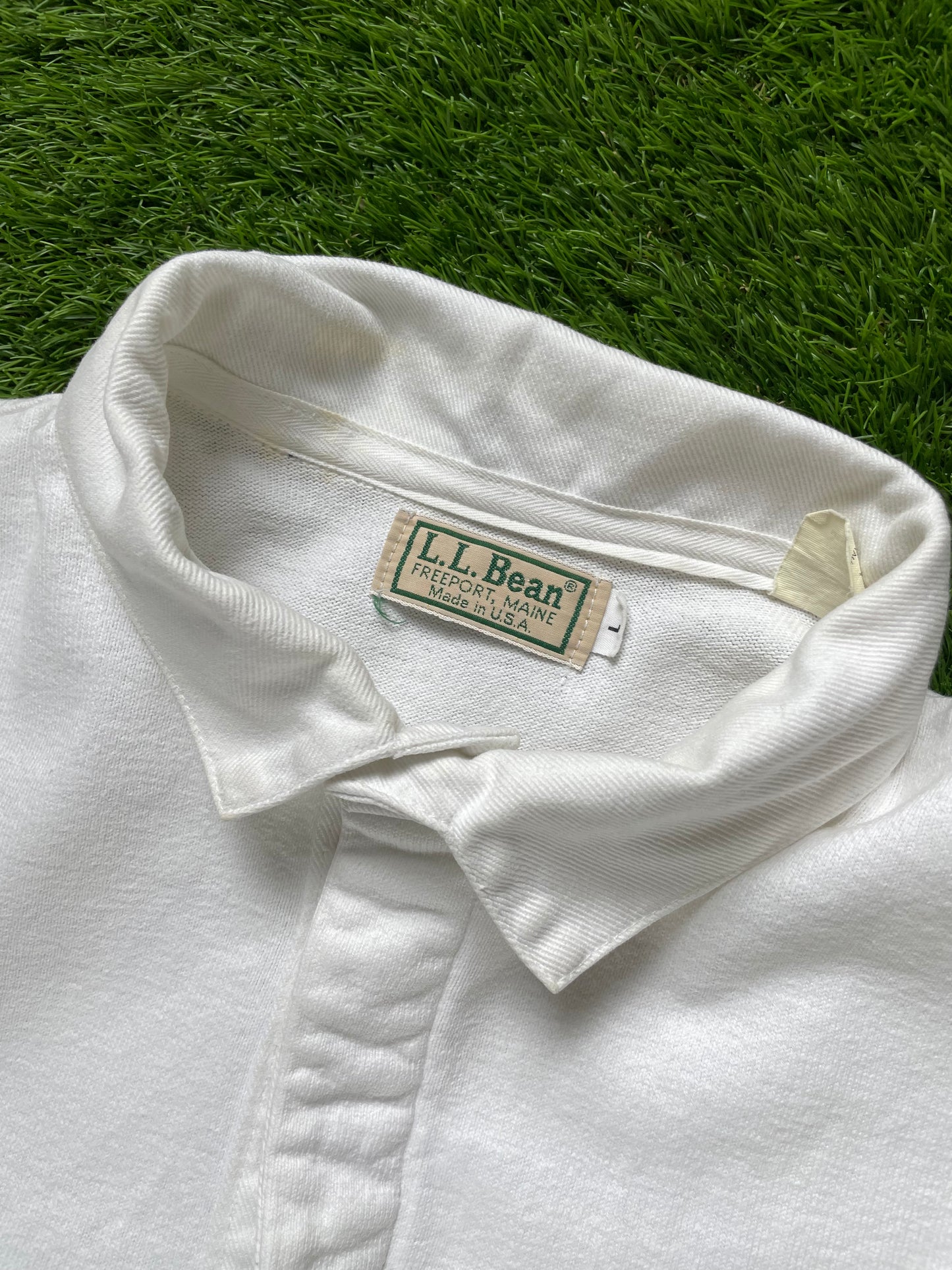 L.L Bean stripe USA made rugby shirt ( L)