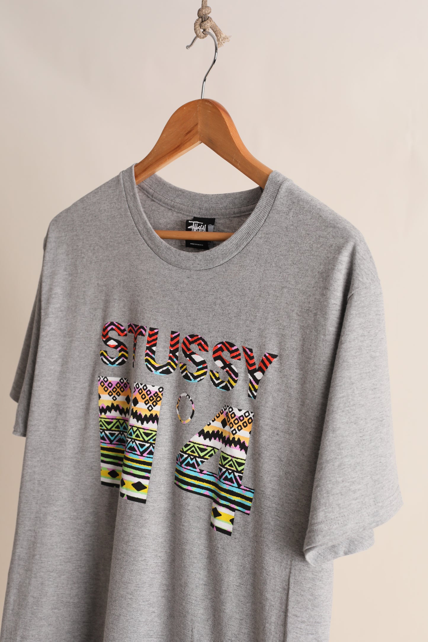 Deadstock Stussy Tribal No4 Heather grey tshirt (M)