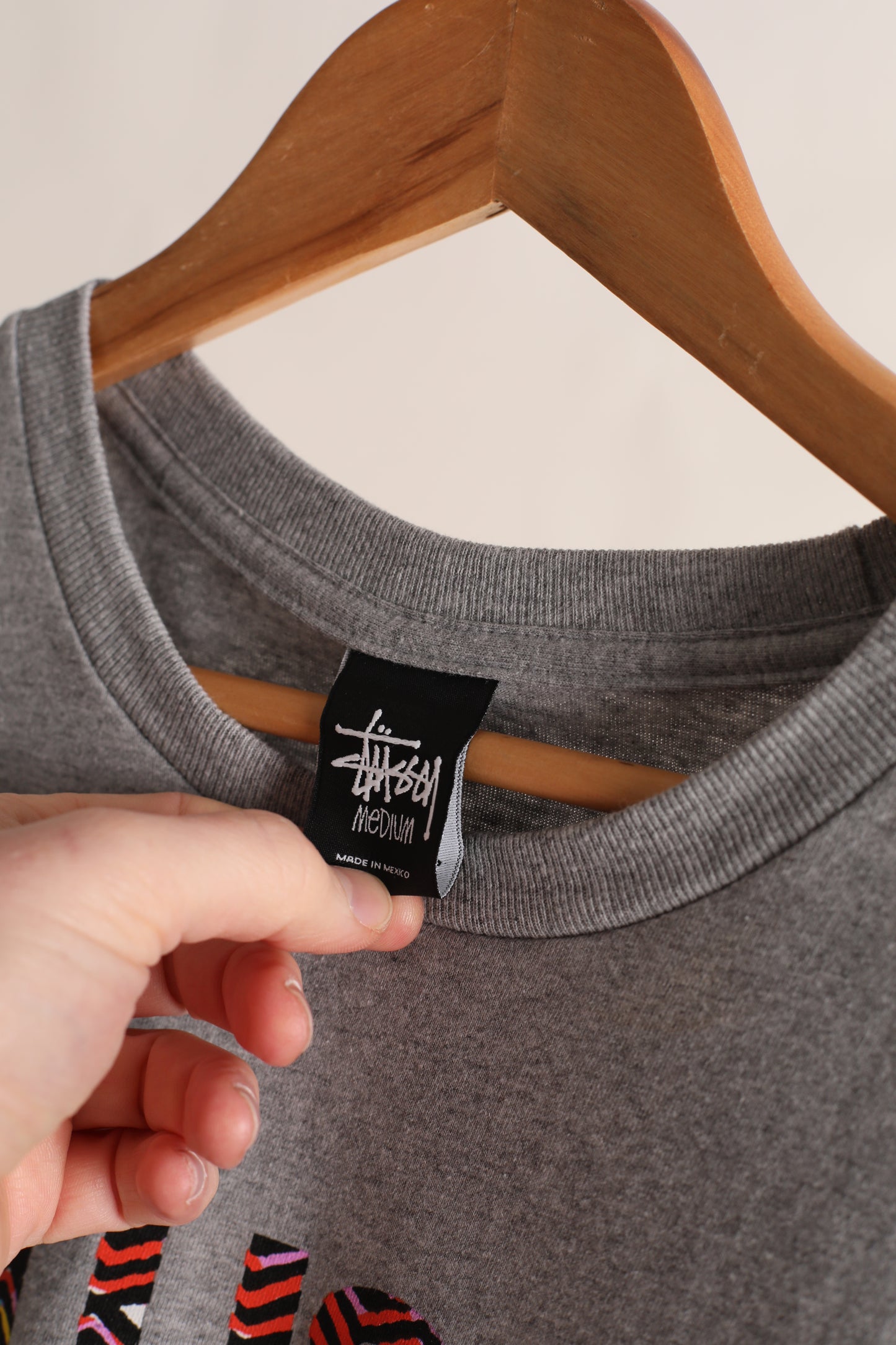 Deadstock Stussy Tribal No4 Heather grey tshirt (M)