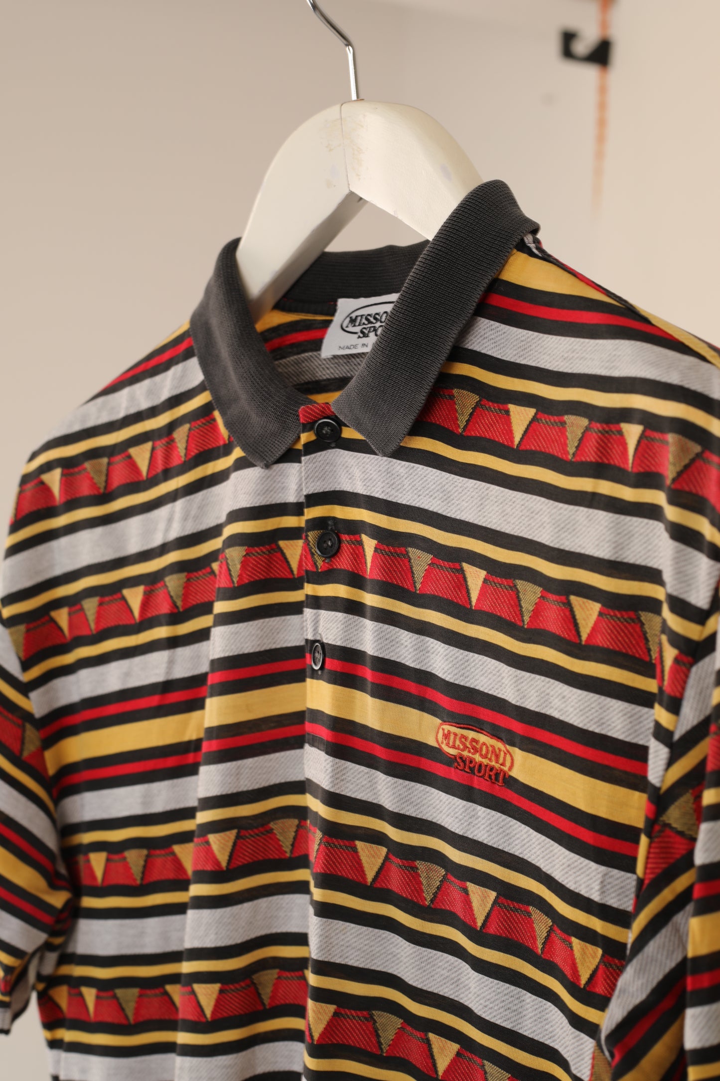 Vintage Missoni aztec pattern polo t-shirt