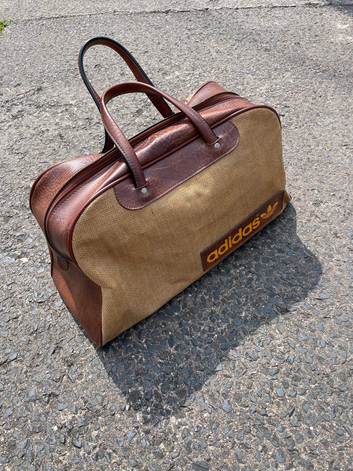 1970s Adidas Peter Black hessian holdall