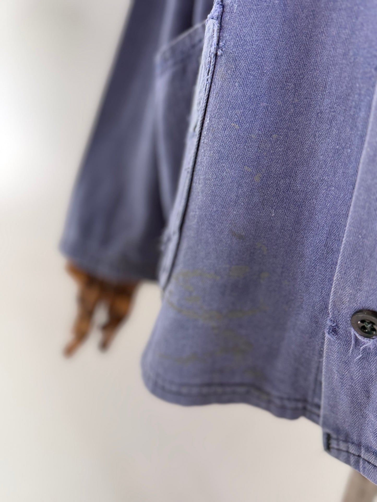 Vintage HBT Herringbone cotton blue worker jacket - XL