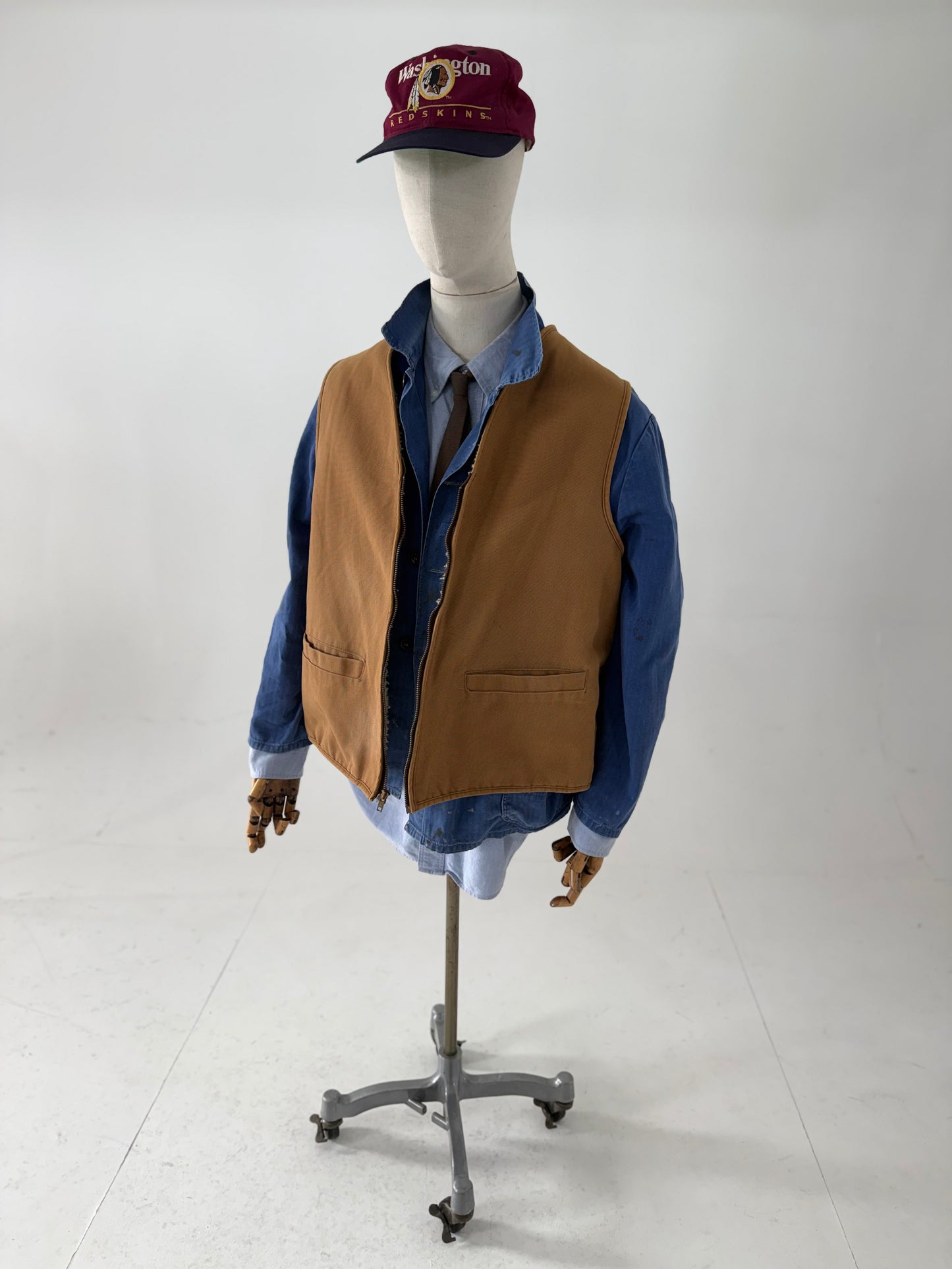Vintage 80s Carhartt duck canvas shearling hunting vest XL