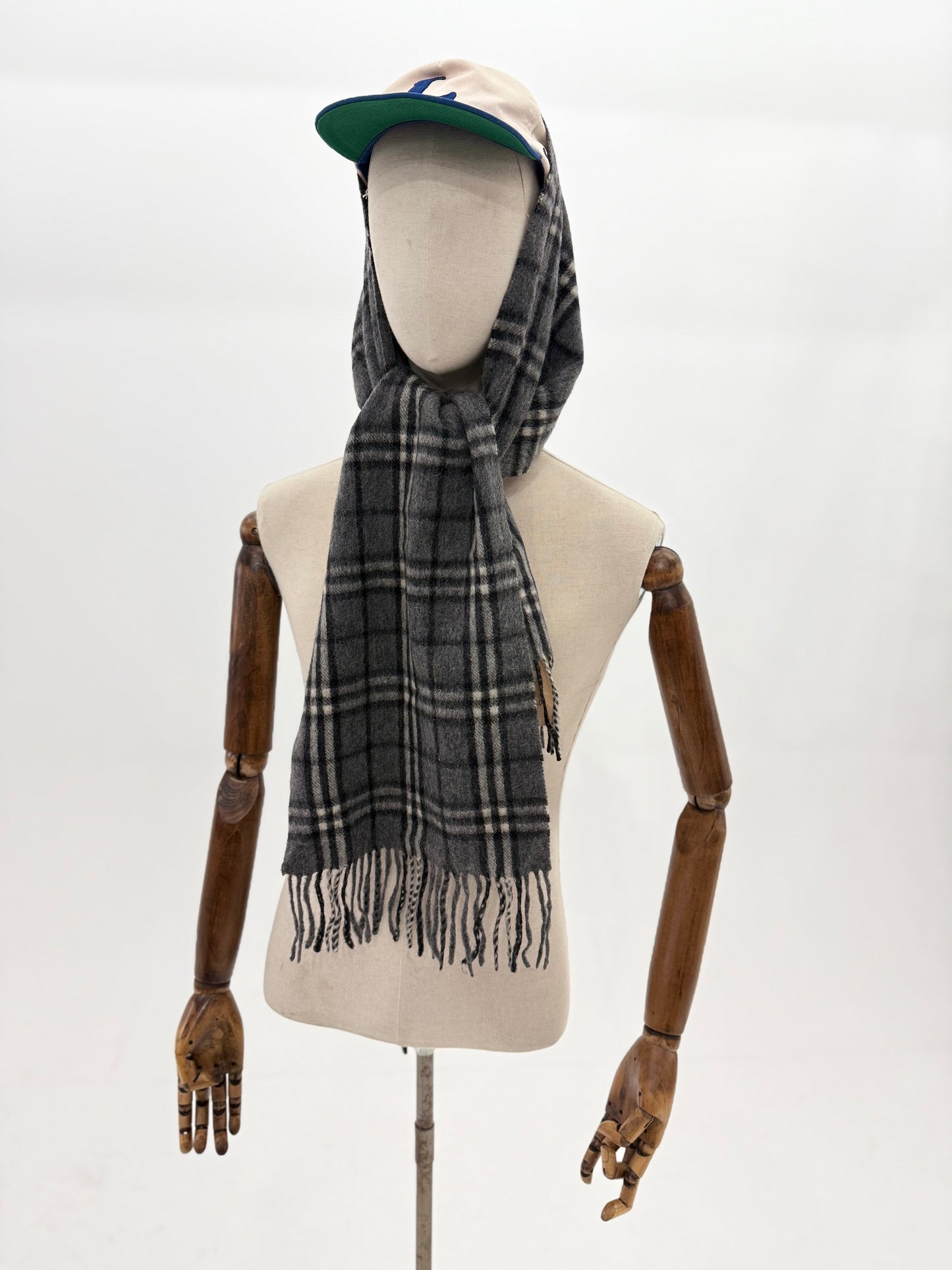 80s Burberrys of London Cashmere nova check scarf