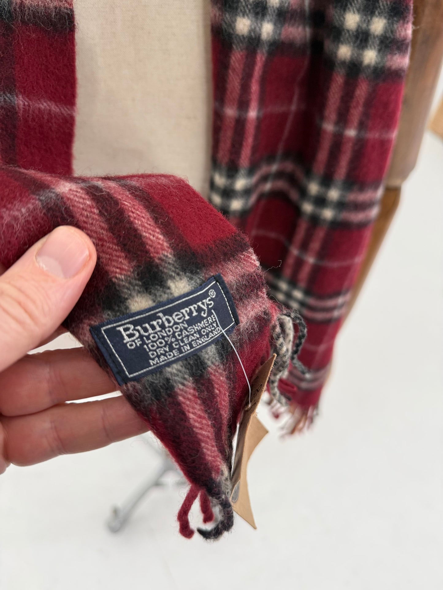 80s Burberrys of London cashmere nova check scarf