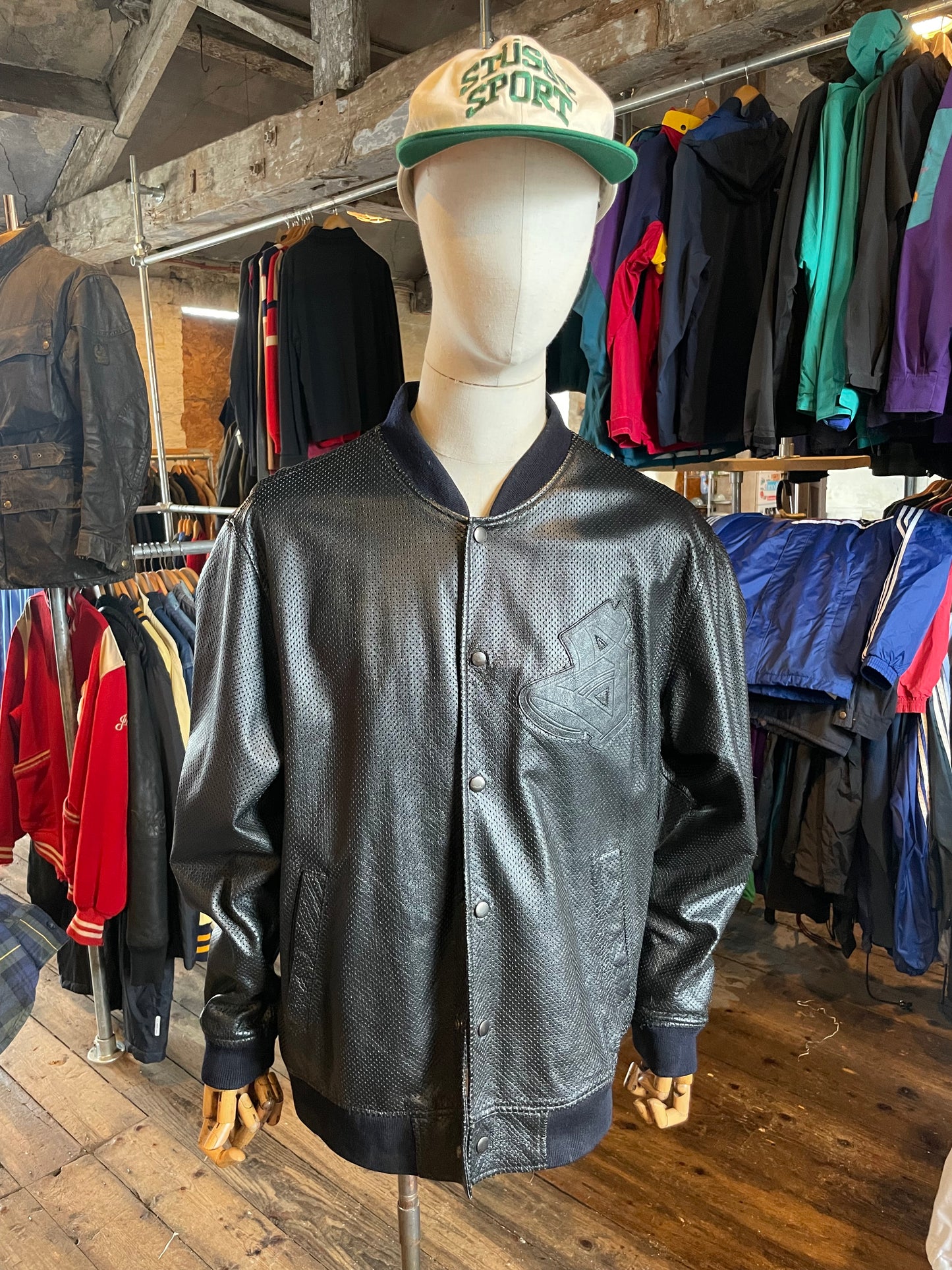 Vintage Stussy Leather bomber jacket (M)