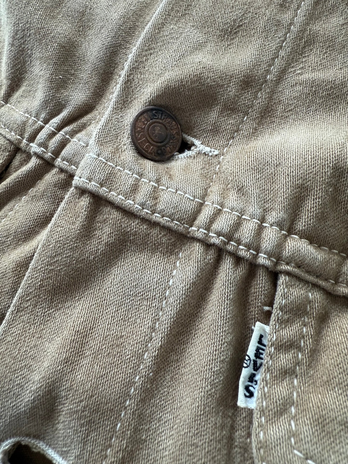 1970s Levi’s Big E white tab moleskin trucker jacket 38”