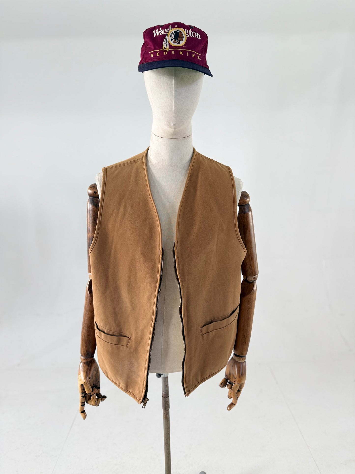 Vintage 80s Carhartt duck canvas shearling hunting vest XL