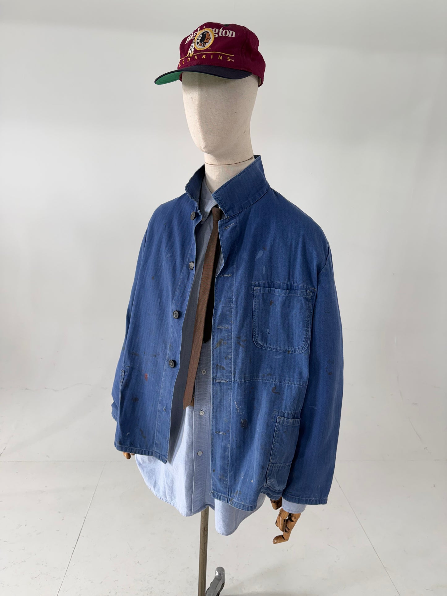 Vintage HBT French Sanforized Herringbone cotton chore jacket XL