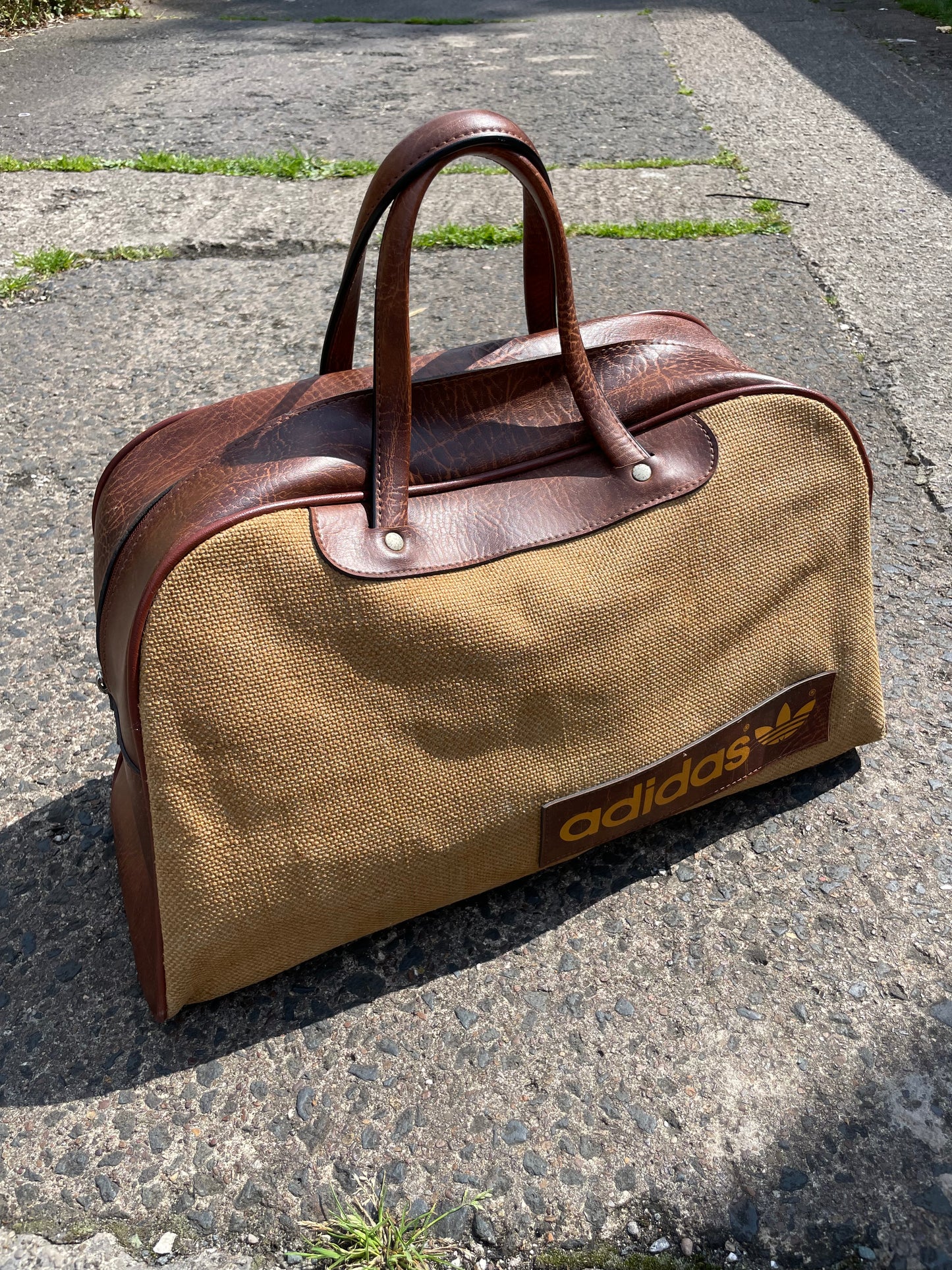 1970s Adidas Peter Black hessian holdall