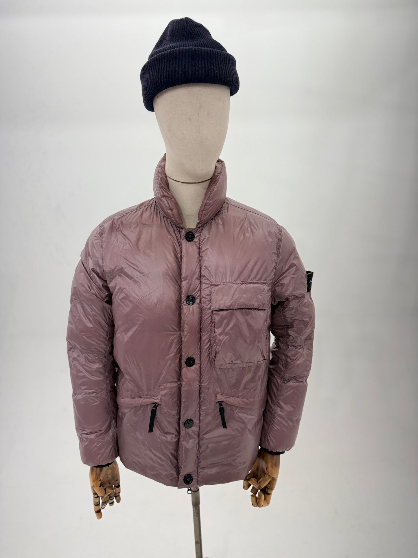 2018 Stone Island Pink Pertex Quantum Y Down Puffer Jacket - Medium