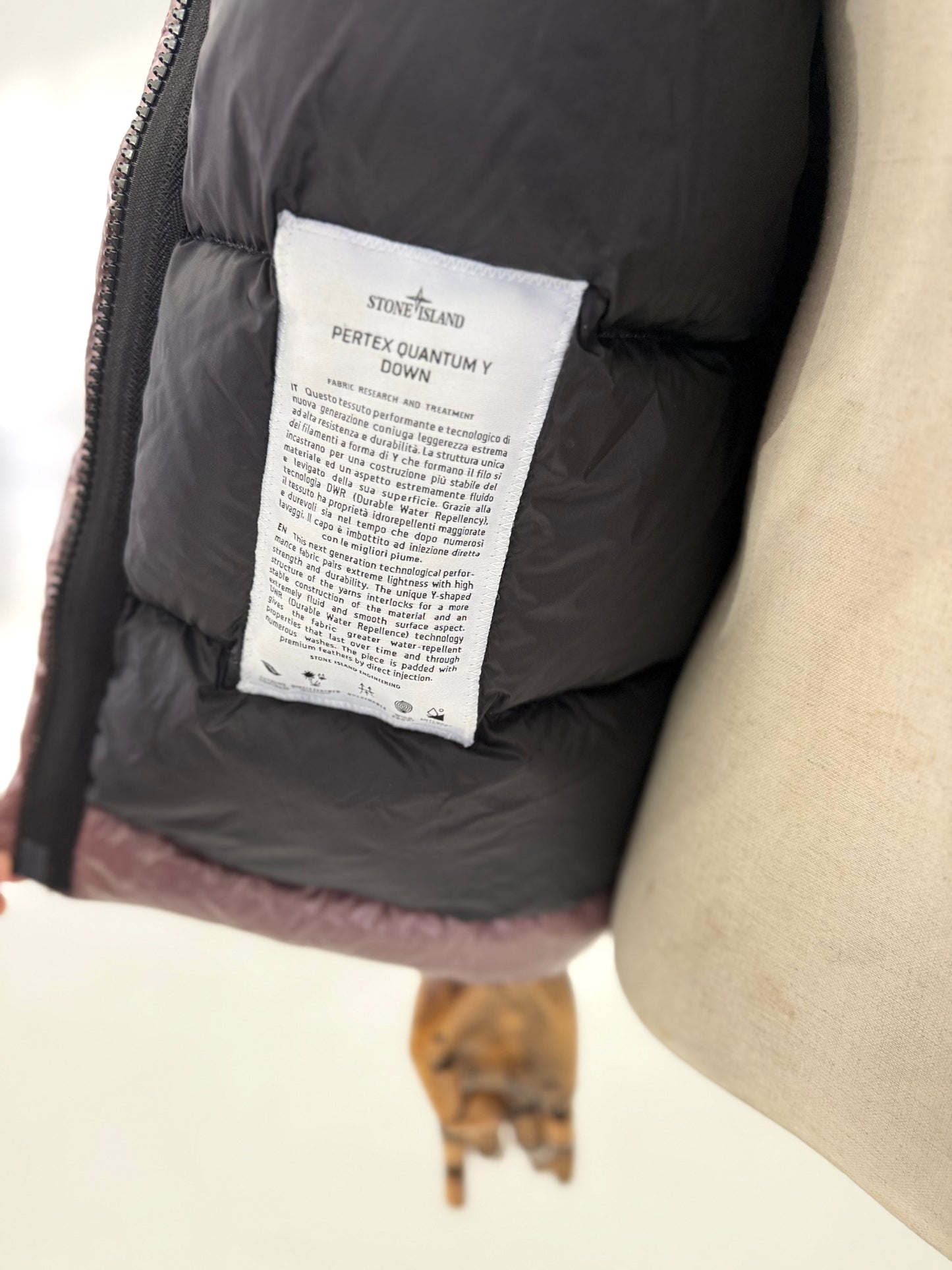 2018 Stone Island Pink Pertex Quantum Y Down Puffer Jacket - Medium