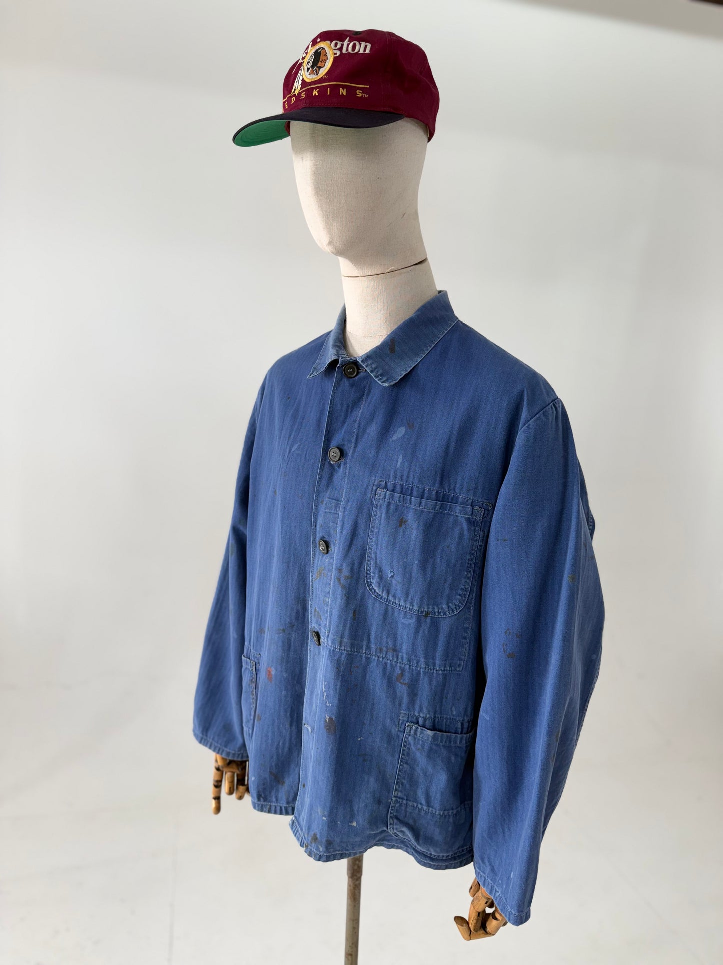 Vintage HBT French Sanforized Herringbone cotton chore jacket XL