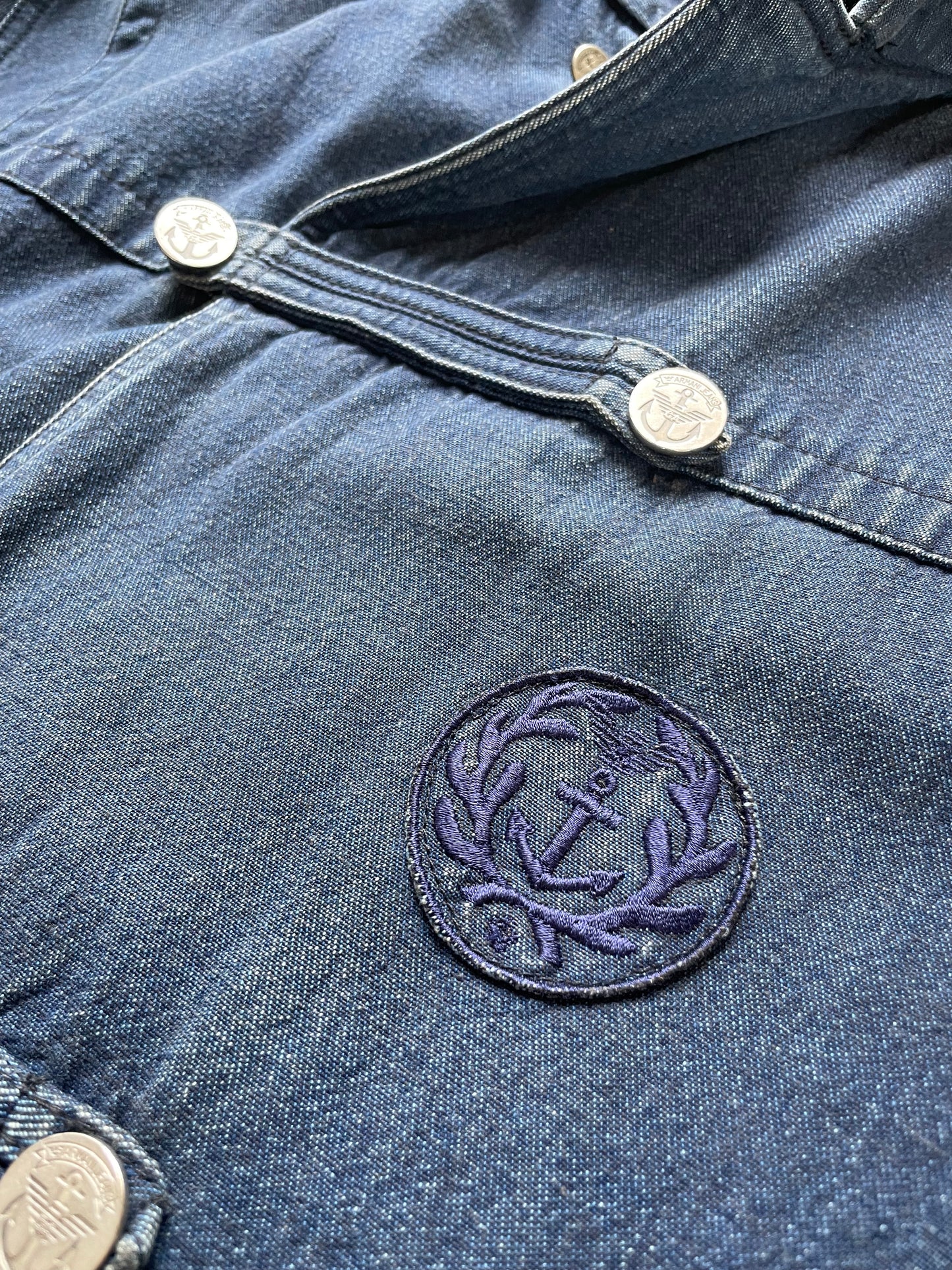 Early 90s Armani Jeans denim shawl collar duffle jacket (size 50)