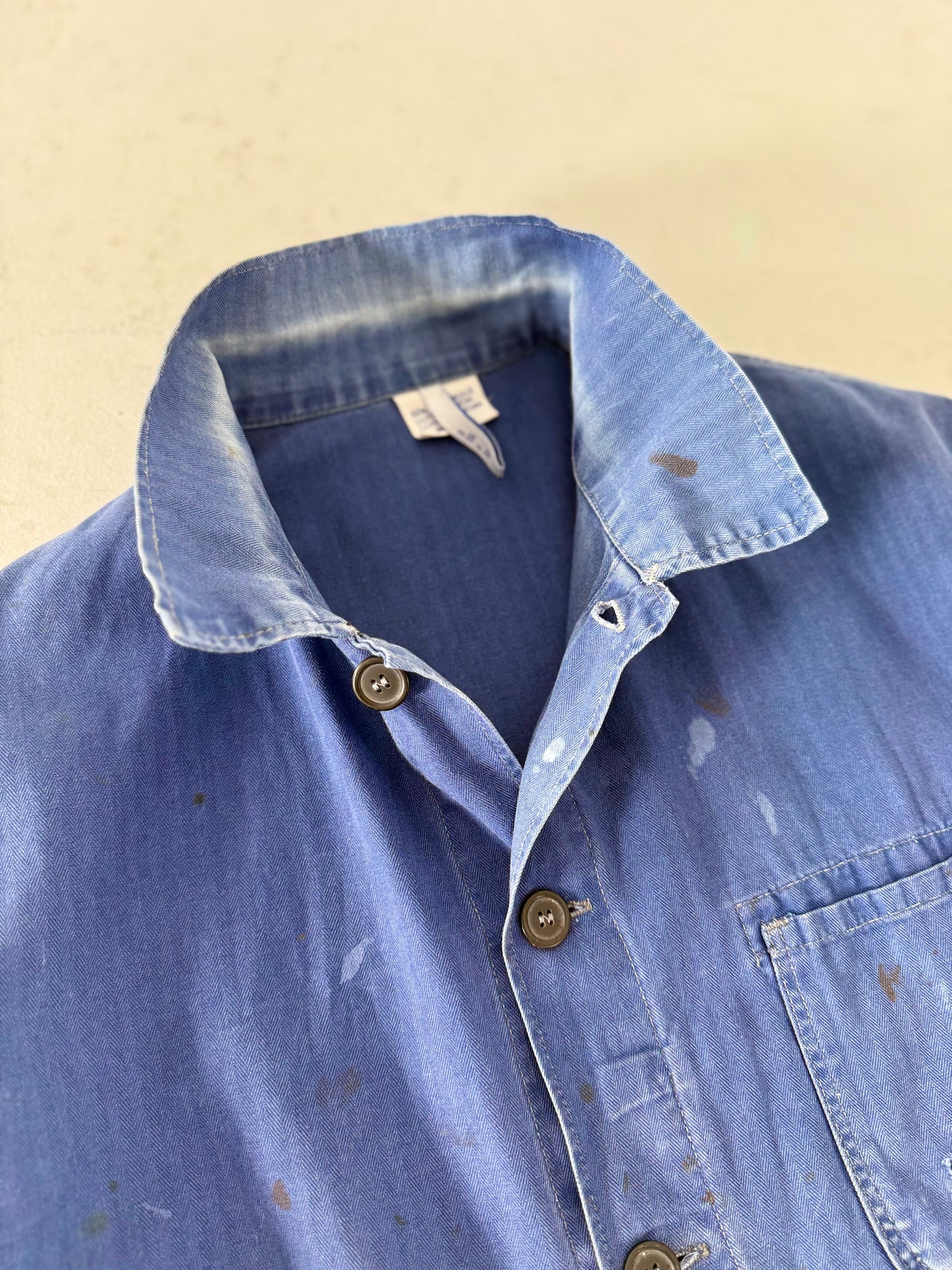 Vintage HBT French Sanforized Herringbone cotton chore jacket XL