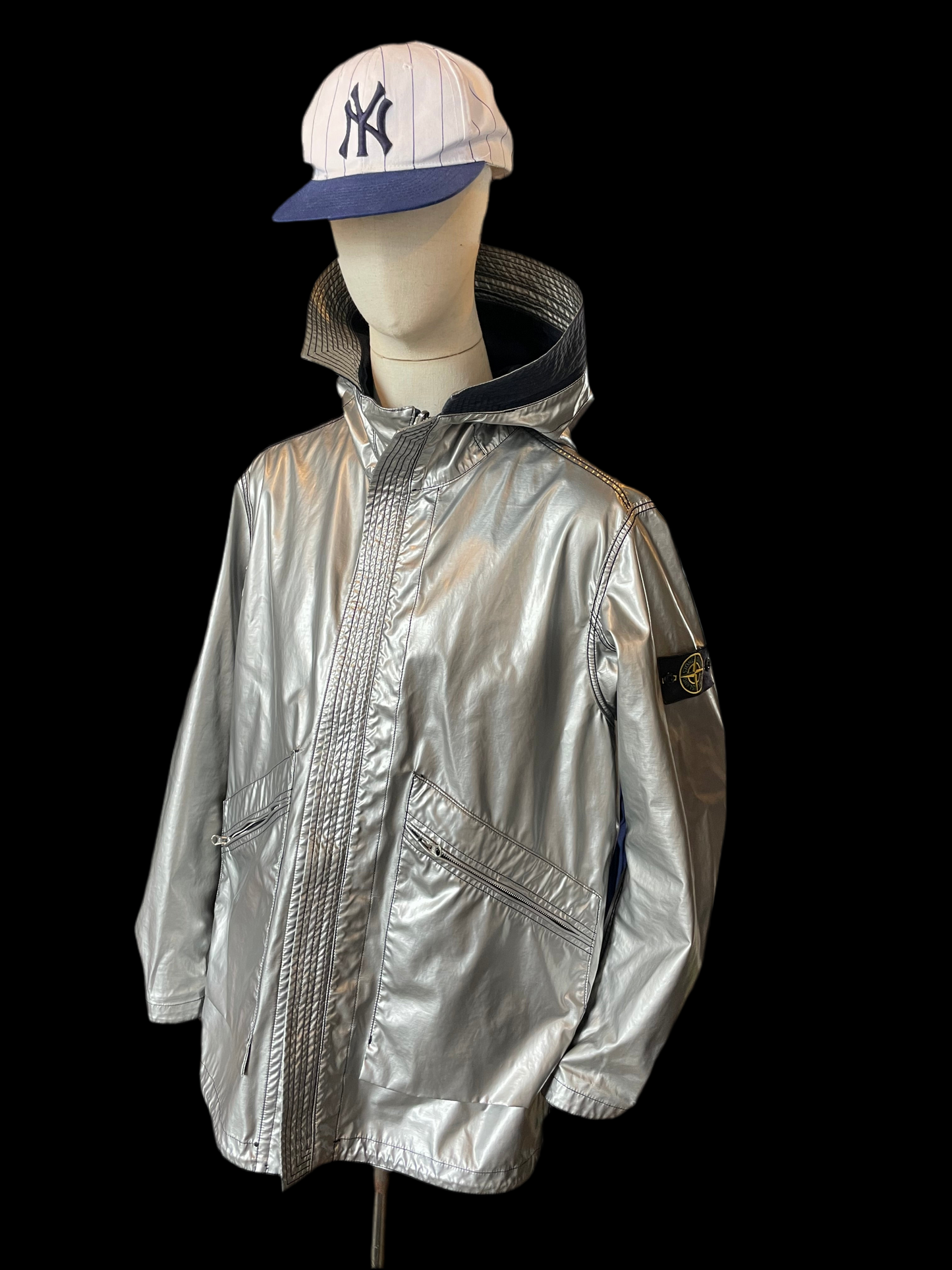 Stone island silver jacket shop