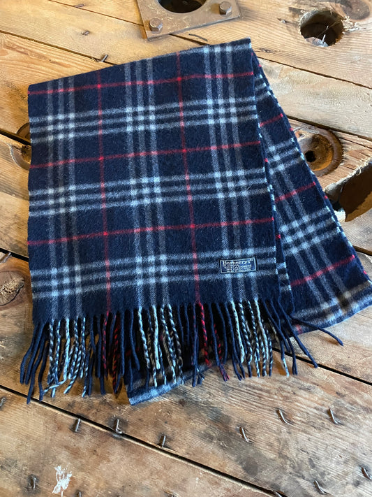 80s Burberry Cashmere nova check scarf