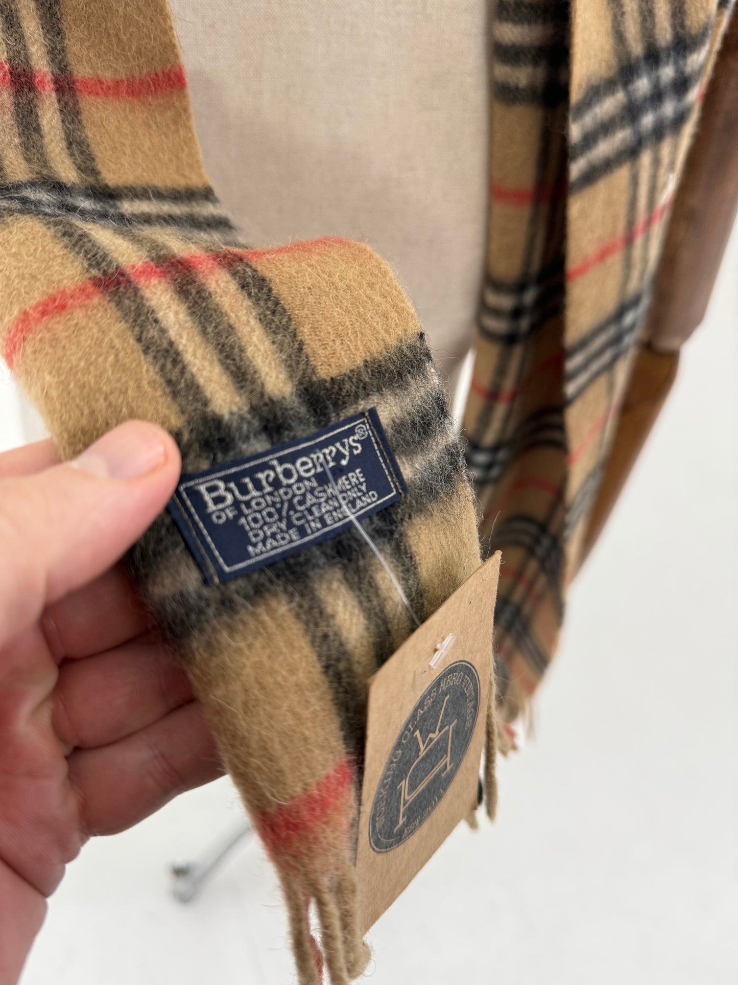 80s Burberry cashmere nova check scarf