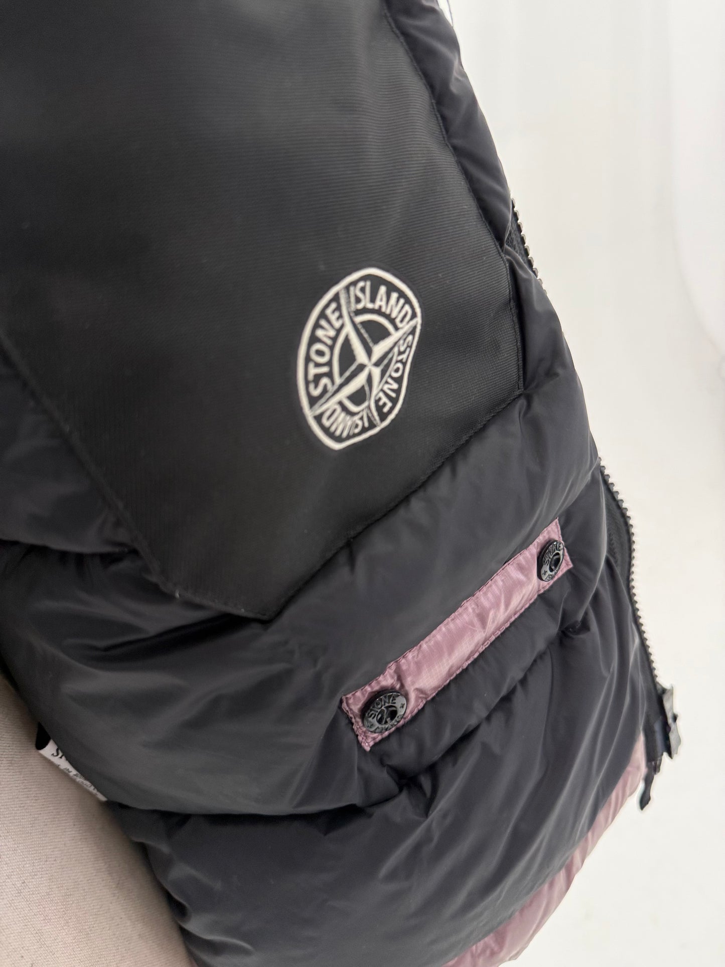 2018 Stone Island Pink Pertex Quantum Y Down Puffer Jacket - Medium