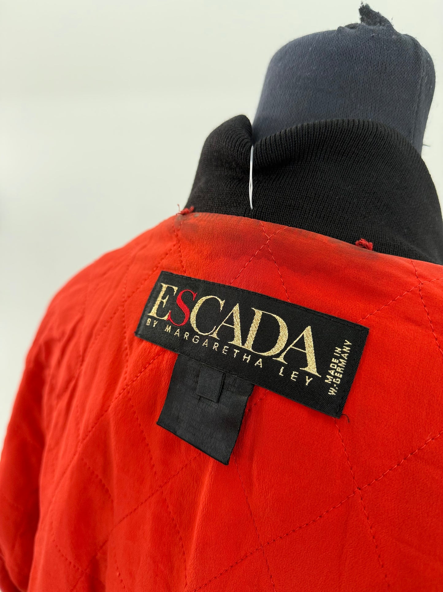 1980s Escada by Margaretha Ley Velvet Black Bomber Jacket UK 8/10