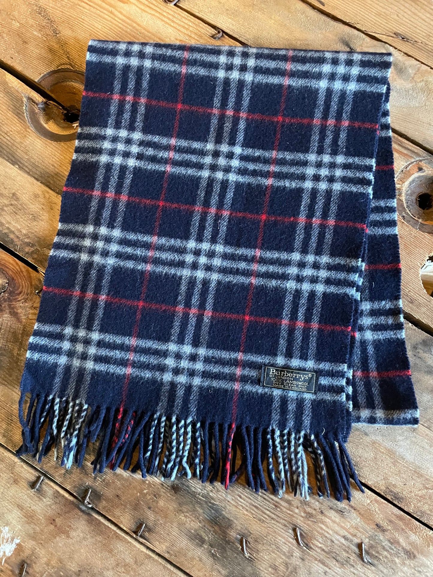 80s Burberrys of London lambswool nova check scarf