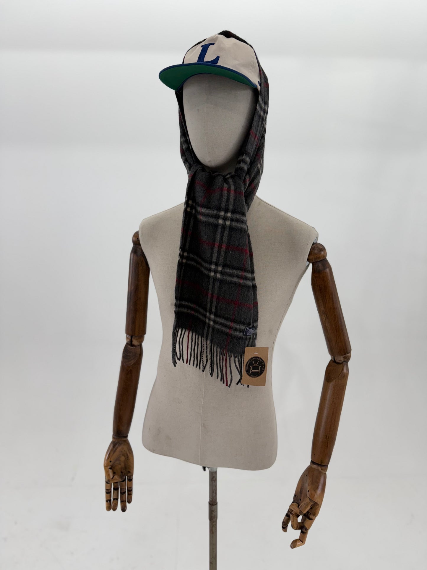 80s Burberrys of London Cashmere nova check scarf