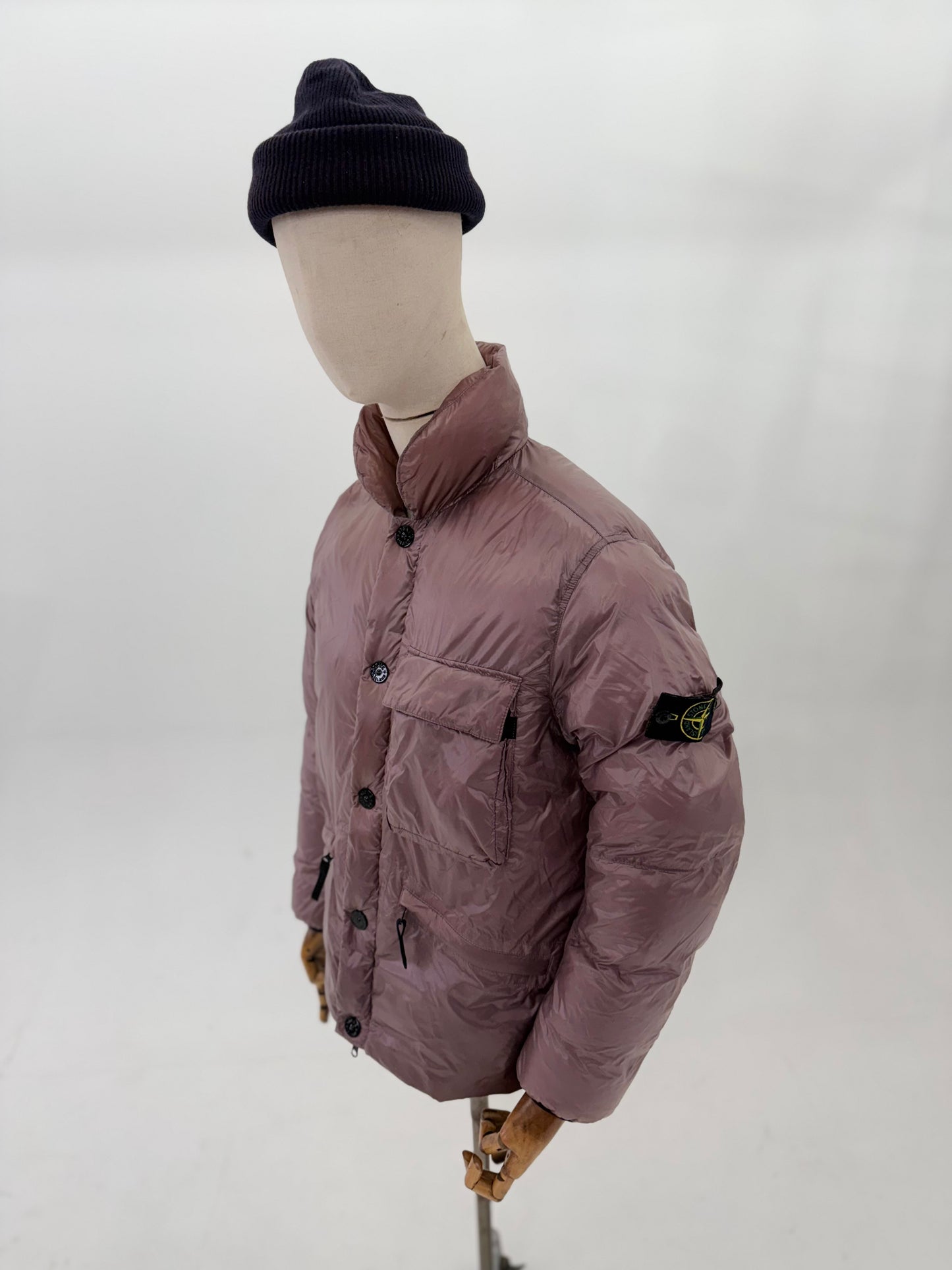 2018 Stone Island Pink Pertex Quantum Y Down Puffer Jacket - Medium