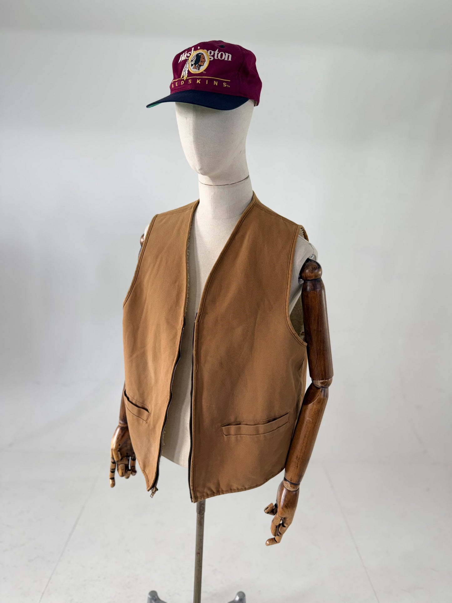 Vintage 80s Carhartt duck canvas shearling hunting vest XL