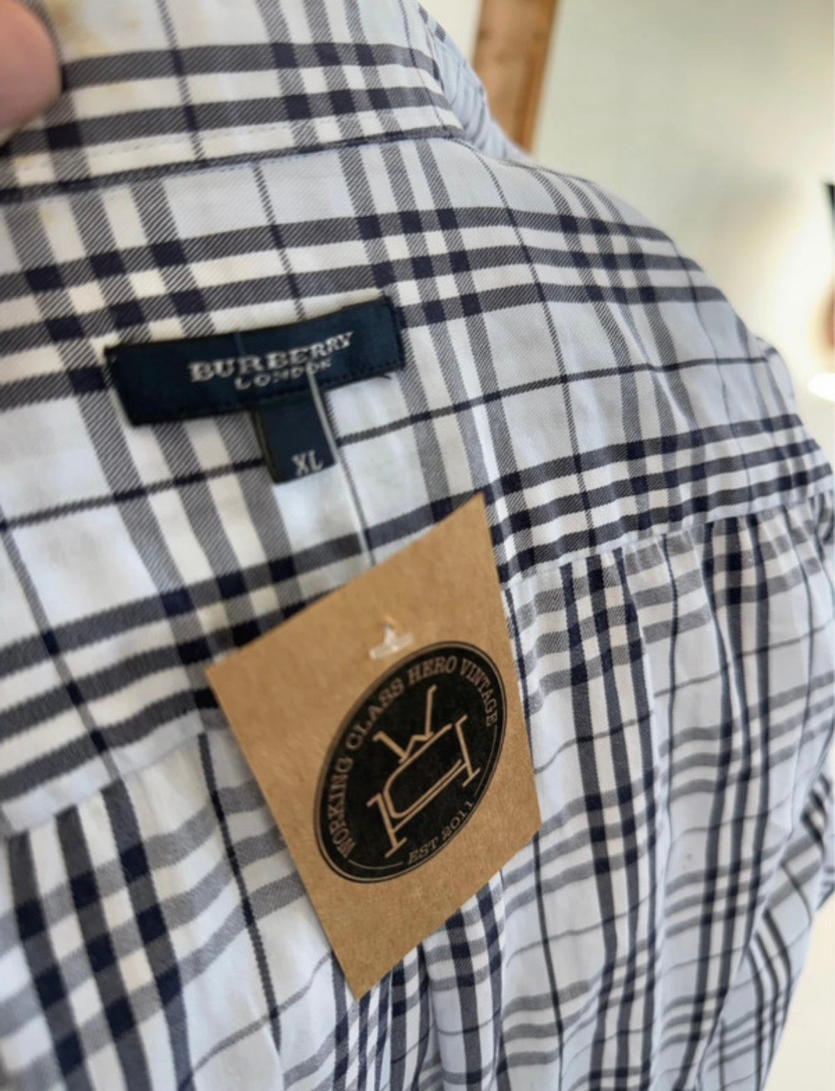 Vintage 00s Burberry London nova check short sleeve shirt XL