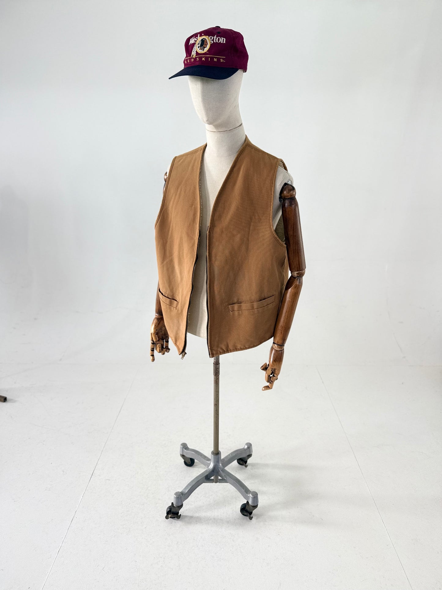 Vintage 80s Carhartt duck canvas shearling hunting vest XL