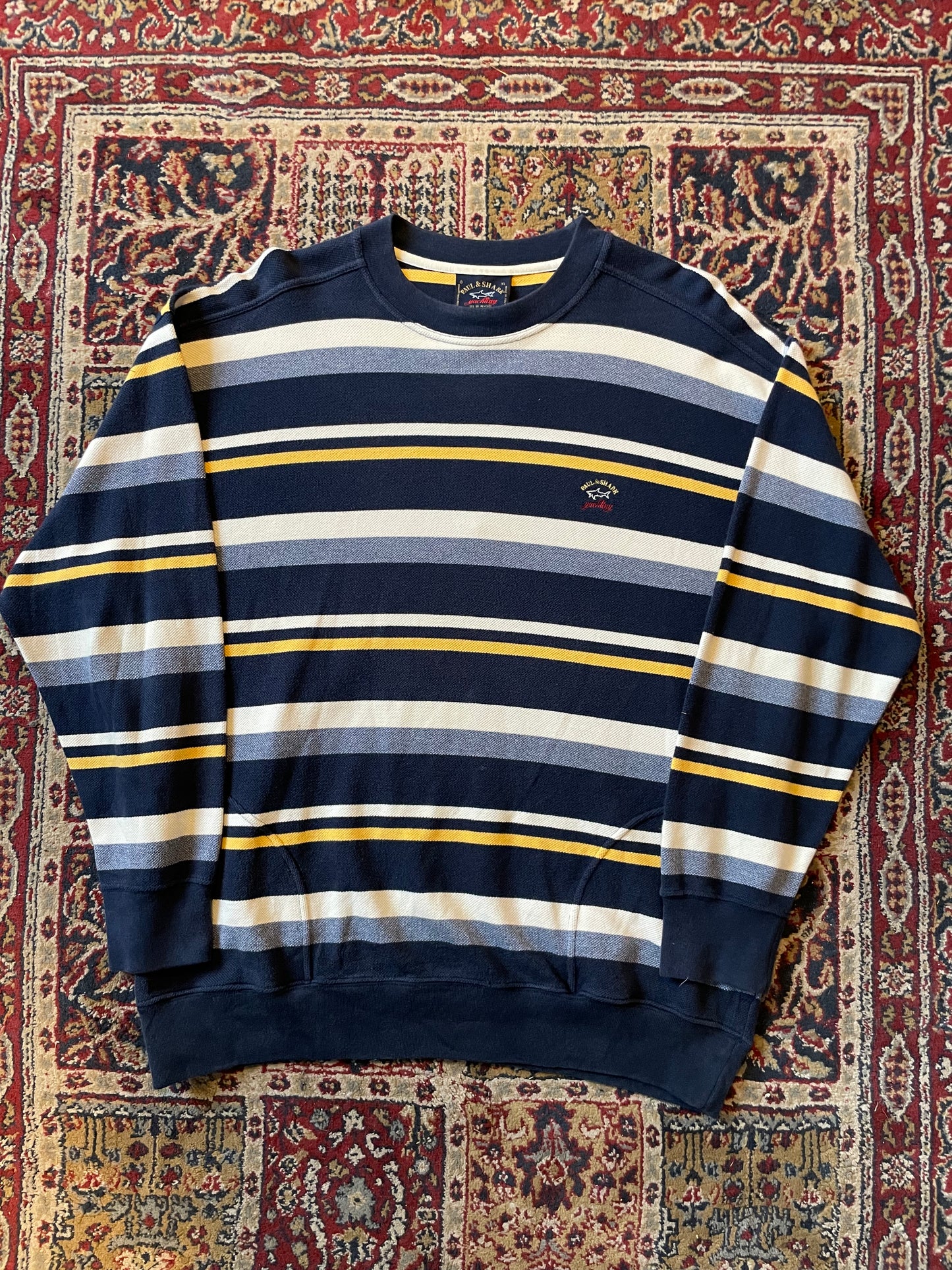 90s Paul & Shark Stripe sweatshirt (XL)