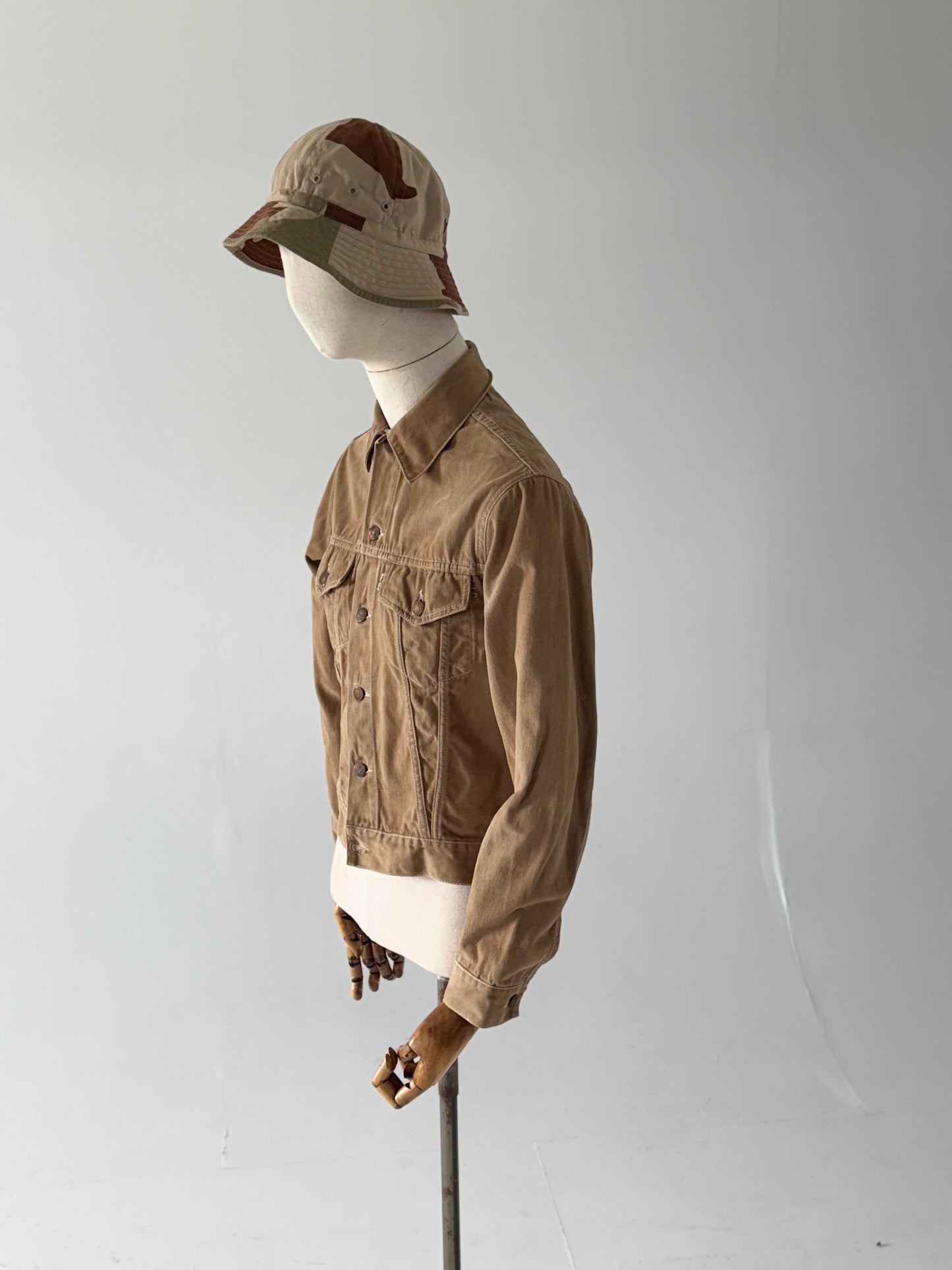 1970s Levi’s Big E white tab moleskin trucker jacket 38”