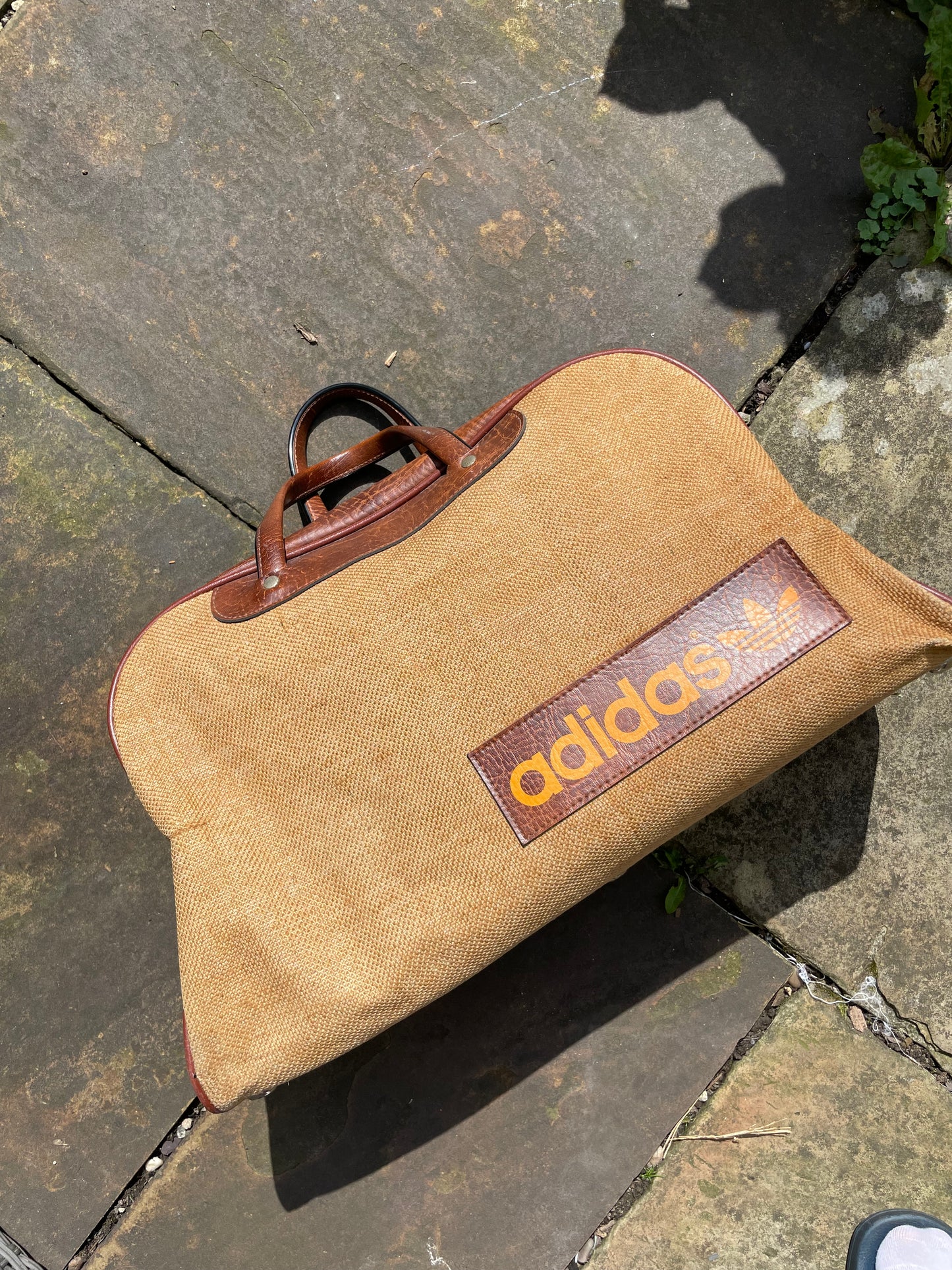 1970s Adidas Peter Black hessian holdall