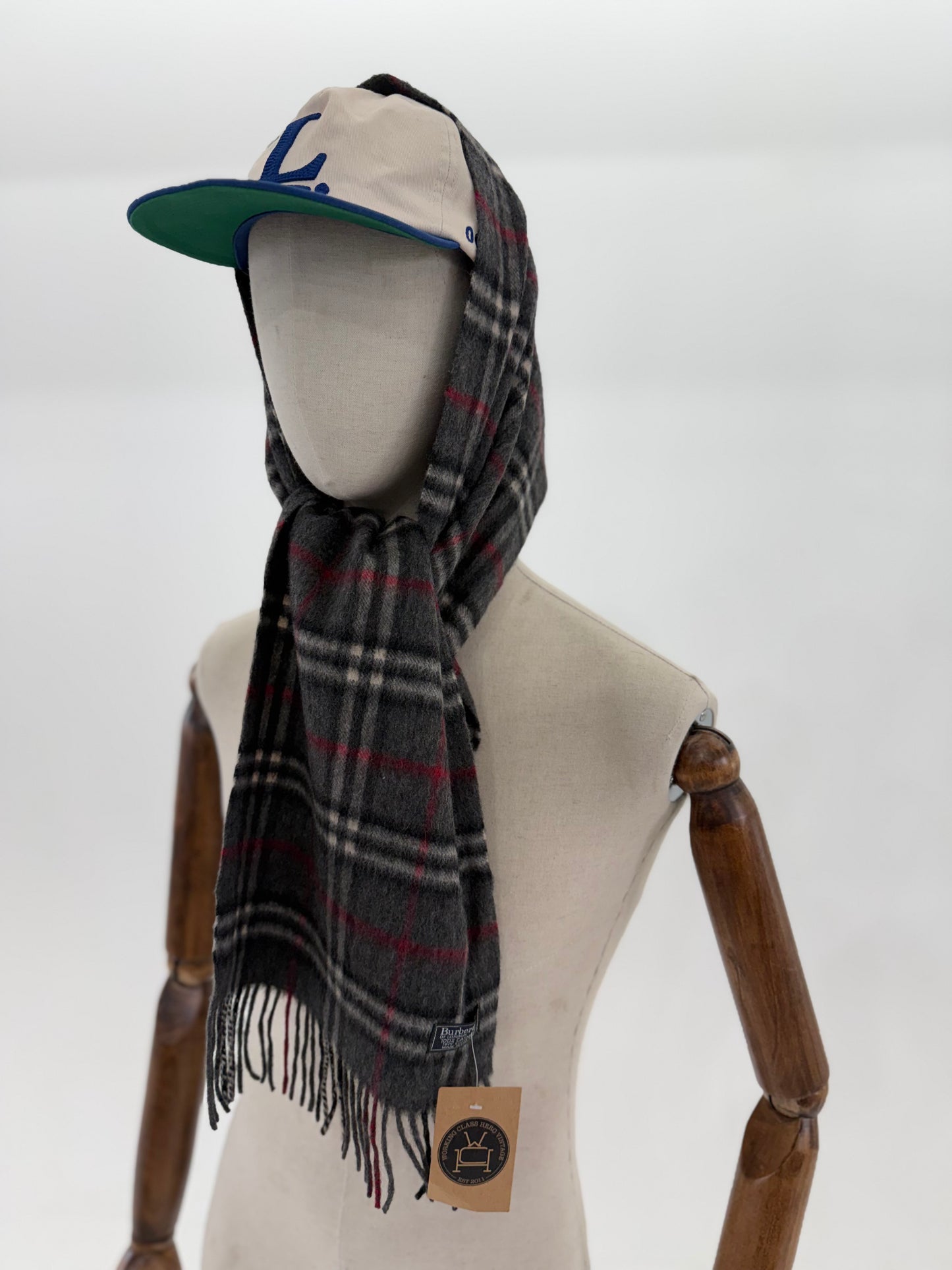 80s Burberrys of London Cashmere nova check scarf