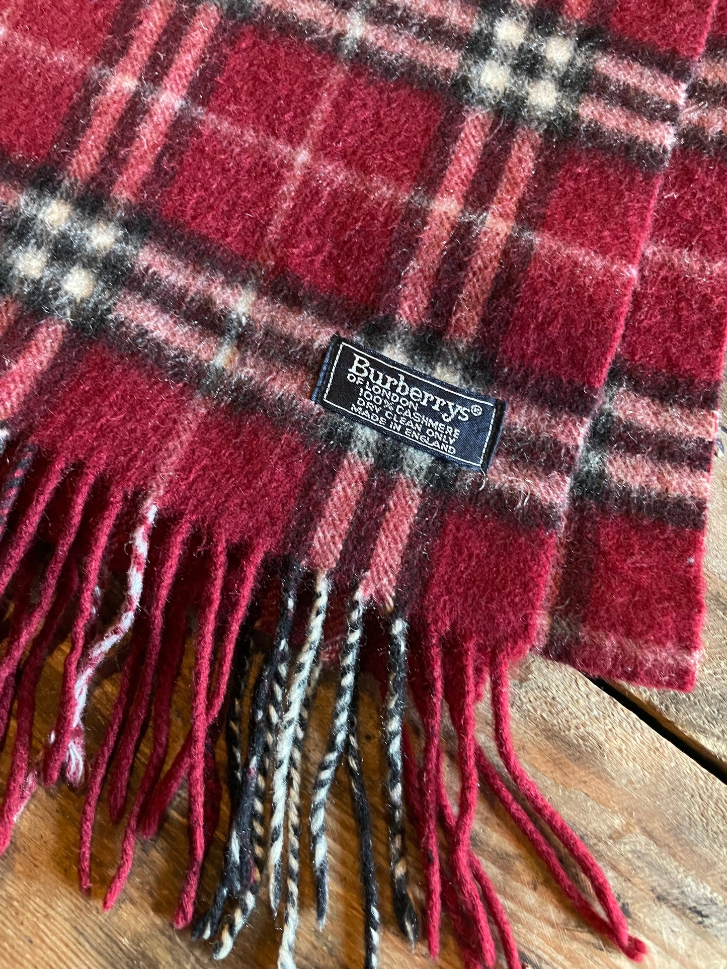 80s Burberrys of London cashmere nova check scarf