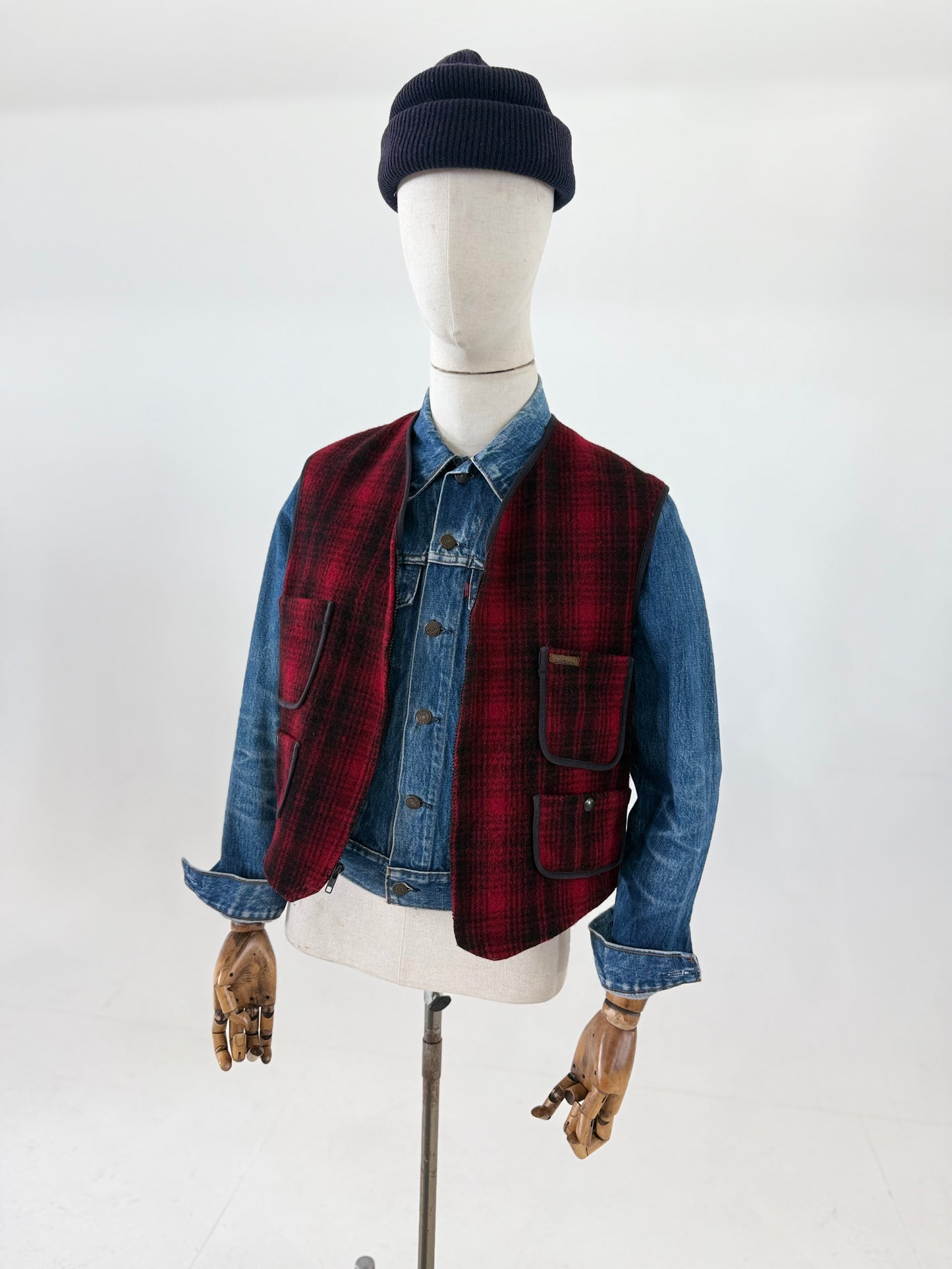 Vintage 90s Woolrich Made in USA buffalo check wool vest Medium