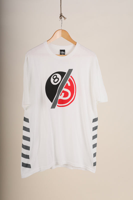 Deadstock Stussy 8 Ball S link logo tee - White (S,L)