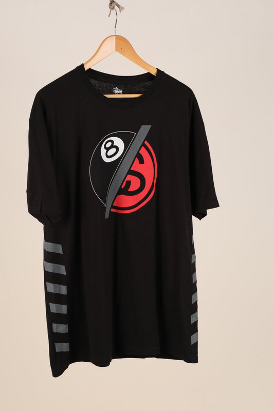 Deadstock Stussy 8 Ball S Link logo tee - Black - (M,L)